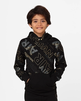 Jordan Kids' Holiday Shine Air Pullover Hoodie Black Patch