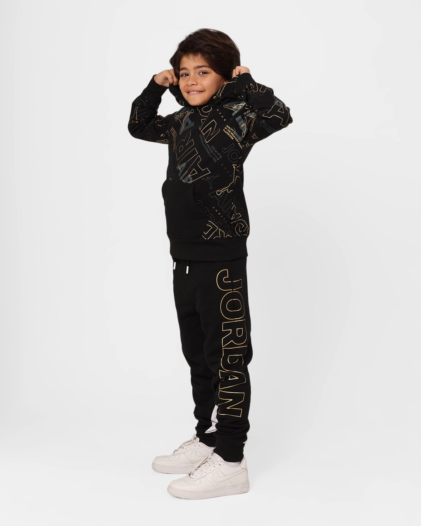 Prayer Dispute Jordan Kids' Holiday Shine Air Pullover Hoodie Black
