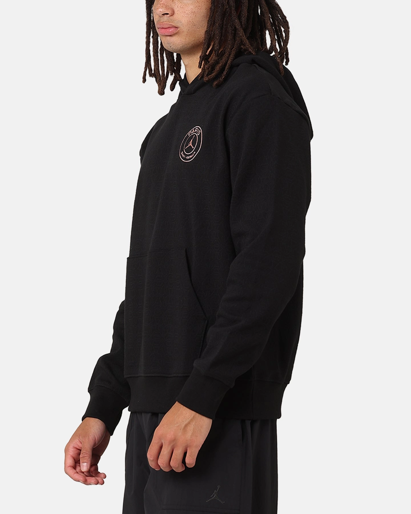 Jordan Paris Saint-Germain Fleece Pullover Hoodie Off Noir/Black Convertible Sleeve Options