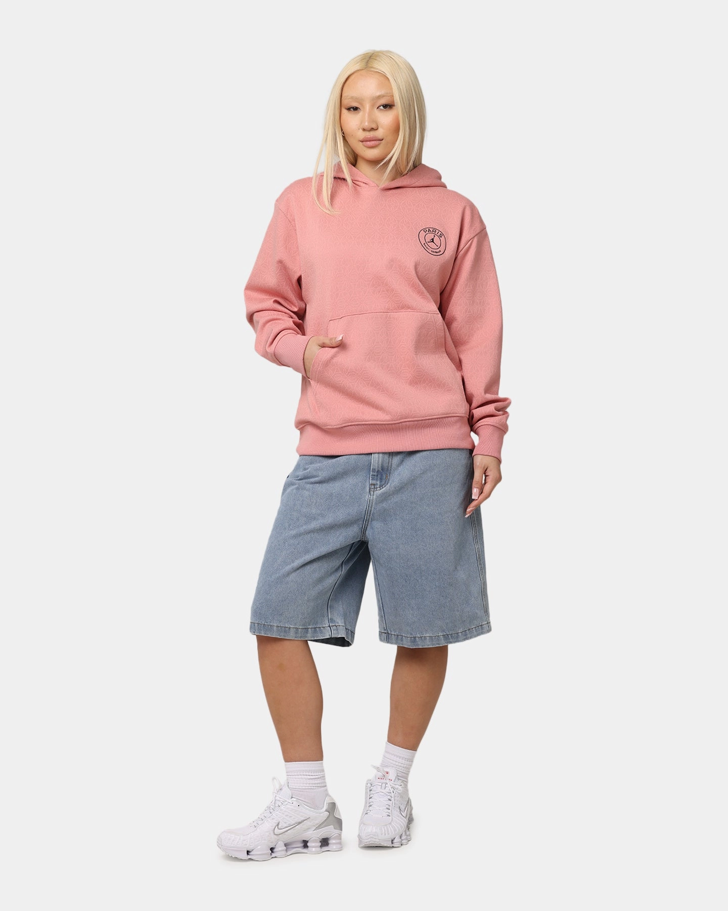 Jordan Paris Saint-Germain Statement Fleece Pullover Hoodie Rust Pink/Pink Functional Layer