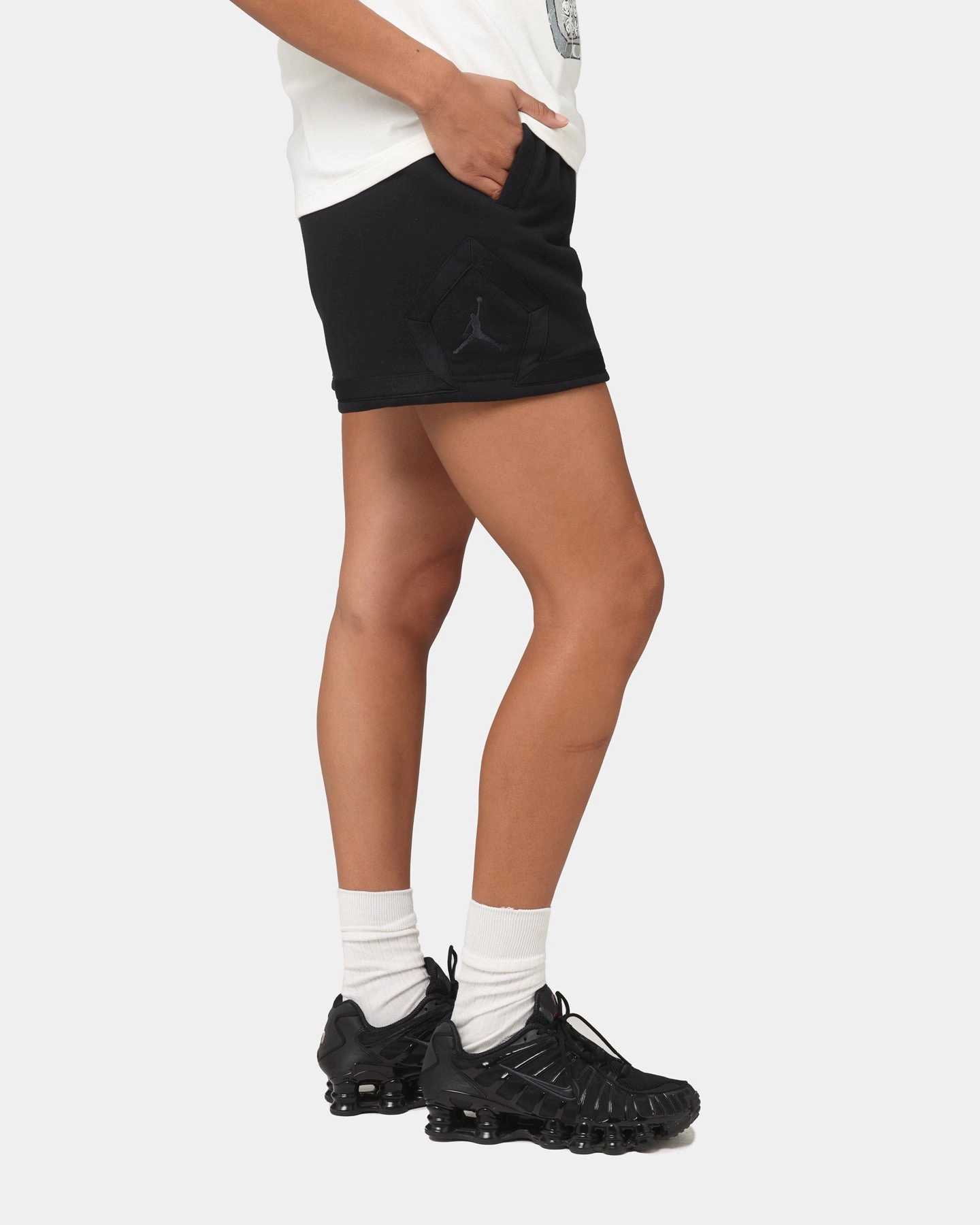 Street Mood Belt loops Jordan Women's Flight Fleece Diamond Shorts Midnight Navy