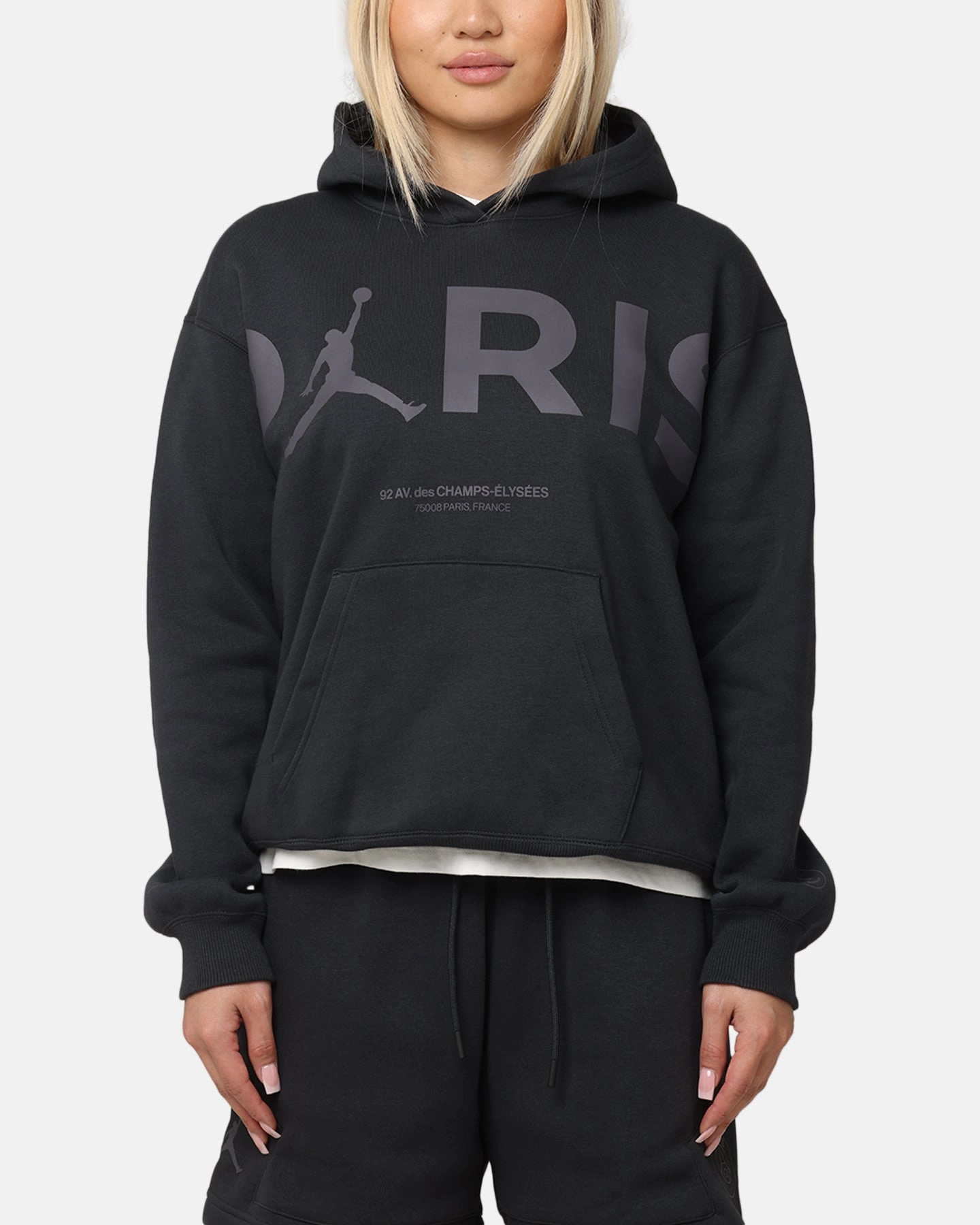 Publish Soft Shell Material Jordan Women's Paris Saint-Germain Brooklyn Fleece Graphic Pullover Hoodie Off Noir