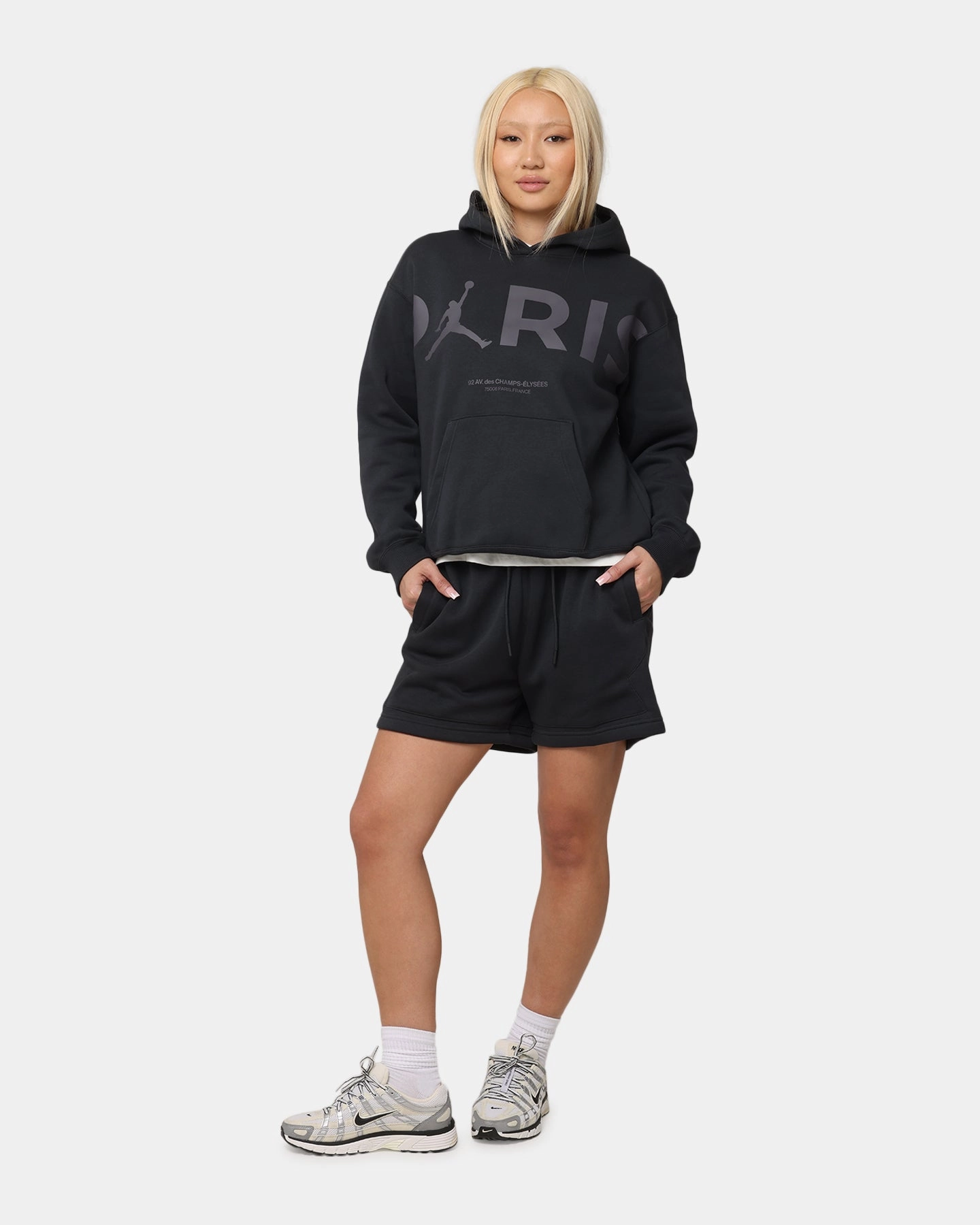 Jordan Women's Paris Saint-Germain Brooklyn Fleece Graphic Pullover Hoodie Off Noir Comfortable-fit