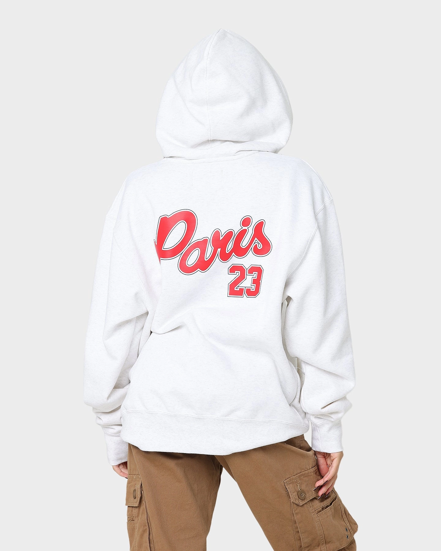 Jordan X Paris Saint-Germain Fleece Pullover Hoodie Birch Heather/Midnight Navy day Nano Coated Fabric