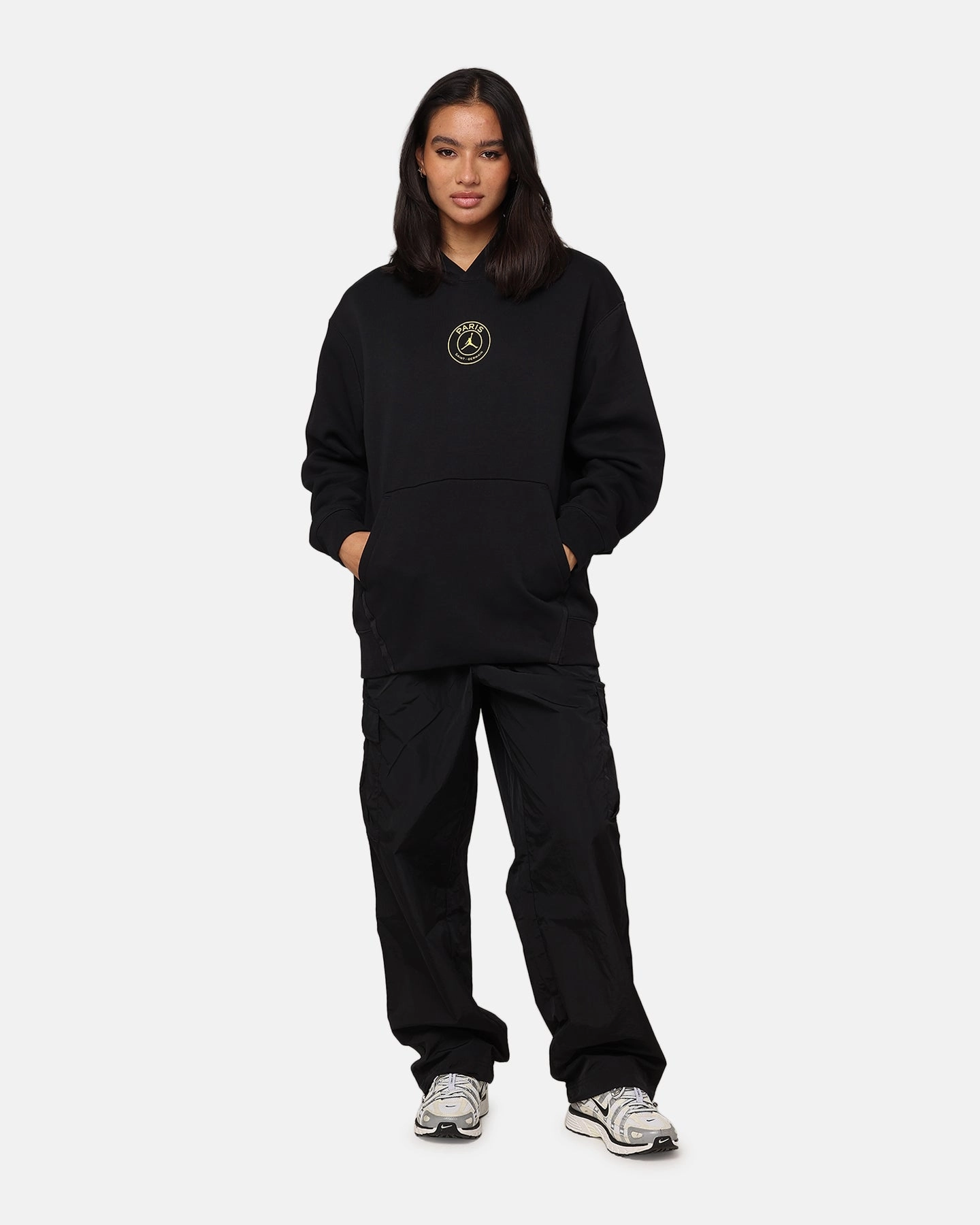 Sport Edge Adventure-Ready Wear Jordan X Paris Saint-Germain Fleece Pullover Hoodie Black/Cargo Khaki