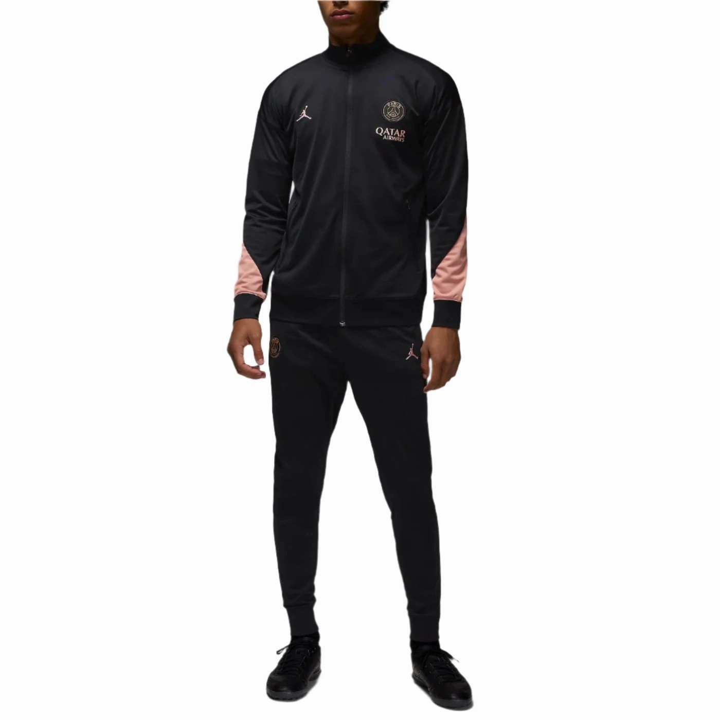 Jordan x PSG black UCL training presentation tracksuit 2024/25 - Nike Movable Gusset Design UltraSoft Brushed Lining