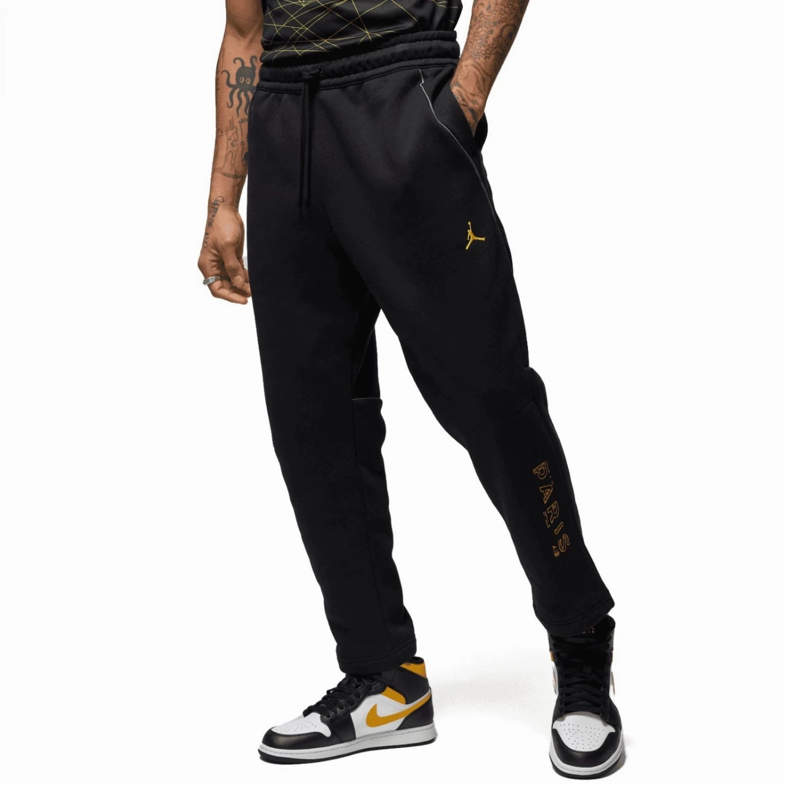 Jordan x PSG Casual Fleece fanwear presentation tracksuit 2023 black - Jordan Reinforced Stitching