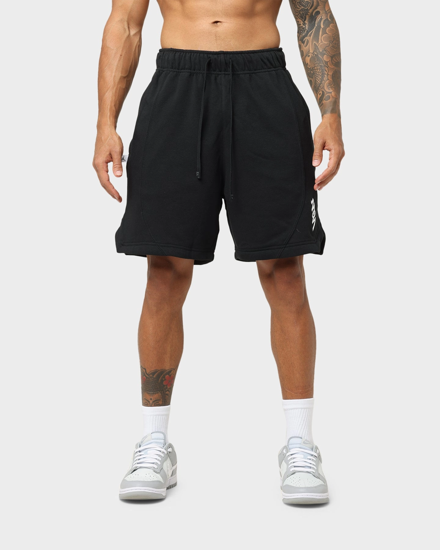Simple Style Flexible Stretch Waist Jordan Zion Fleece Shorts Black