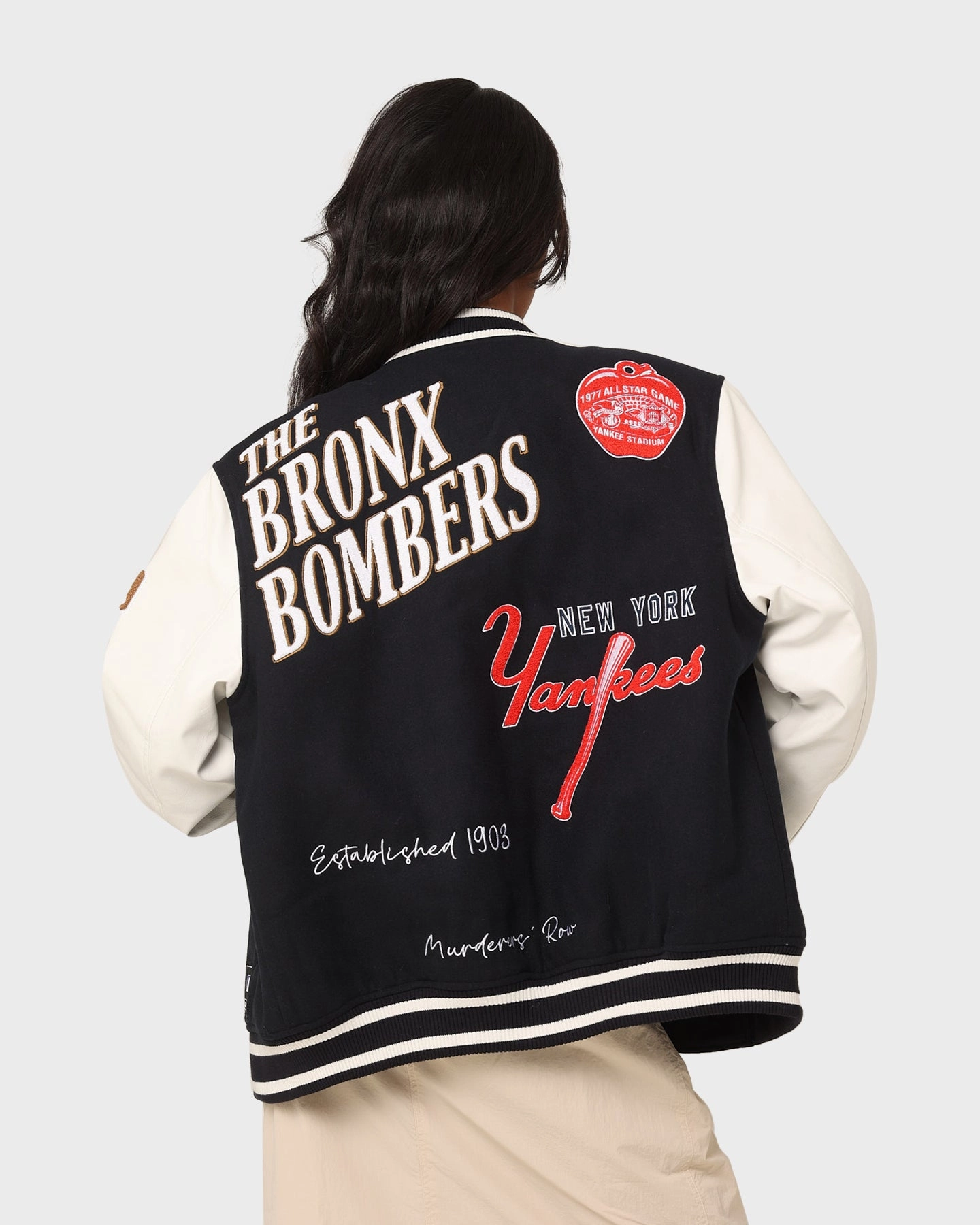 Majestic Athletic New York Yankees Multi Hit Varsity Jacket True Navy Brown