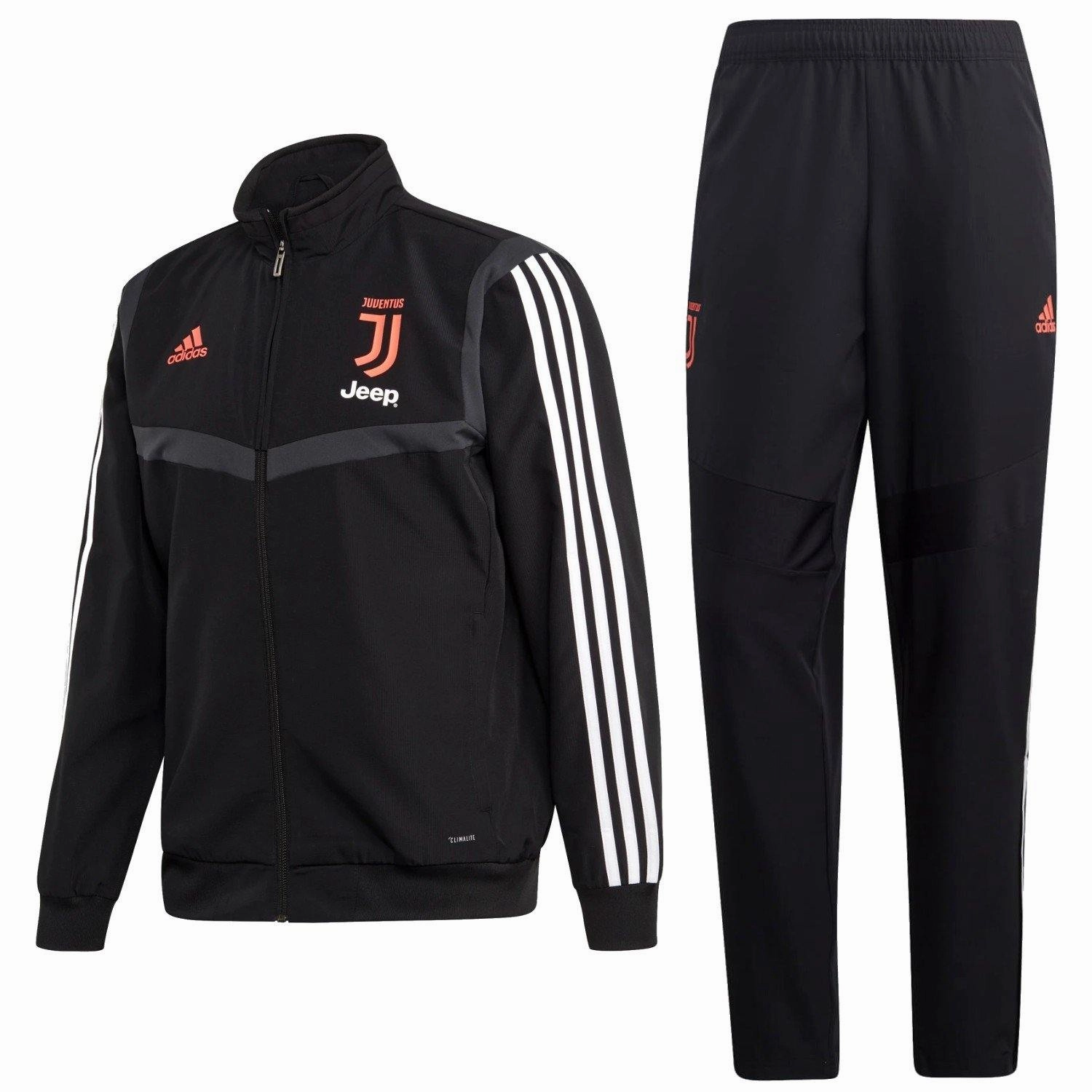 Juventus black training presentation Soccer tracksuit 2019/20 - Adidas Ventilated Back Panels