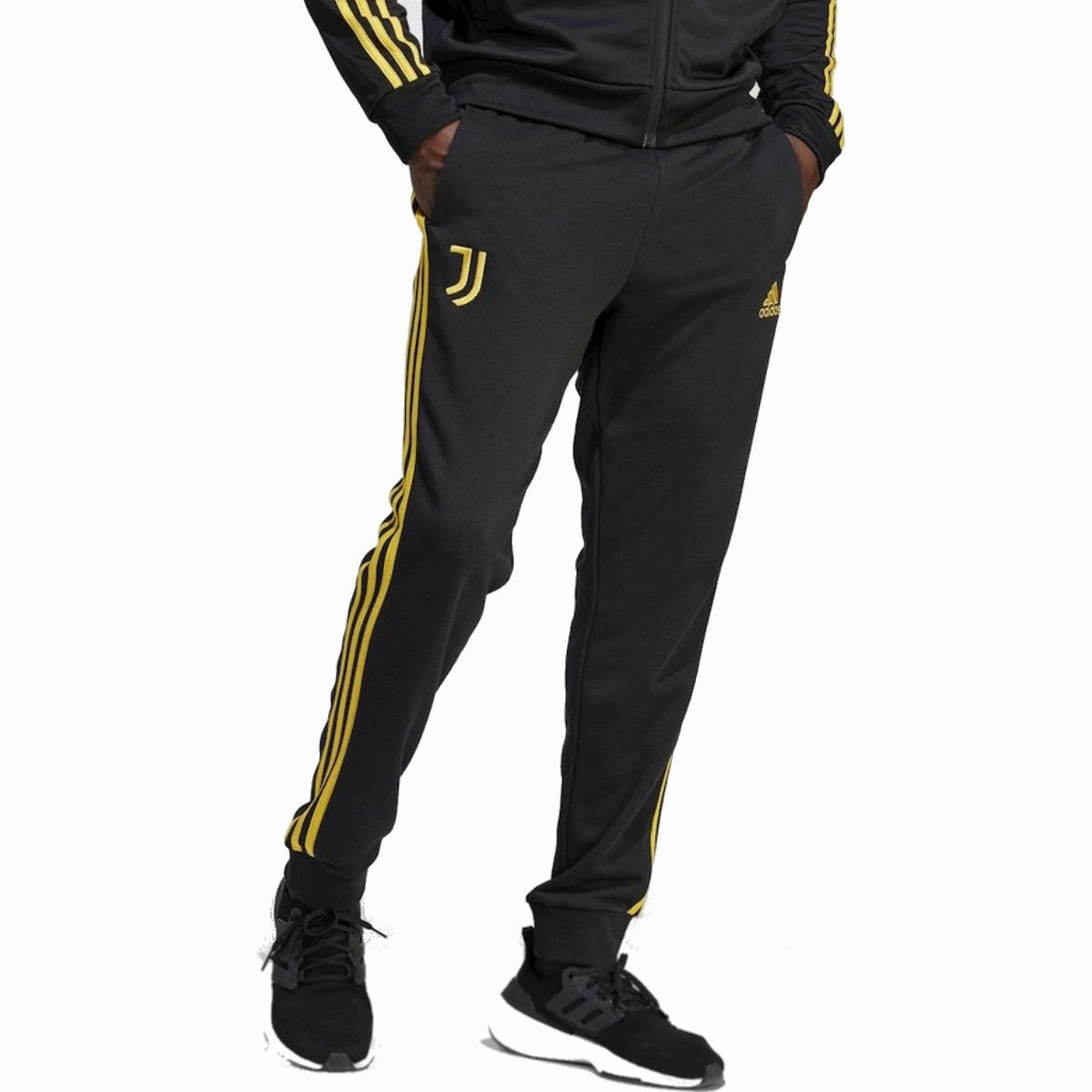 Juventus Casual 3S black presentation tracksuit 2023/24 - Adidas drawstring waistband