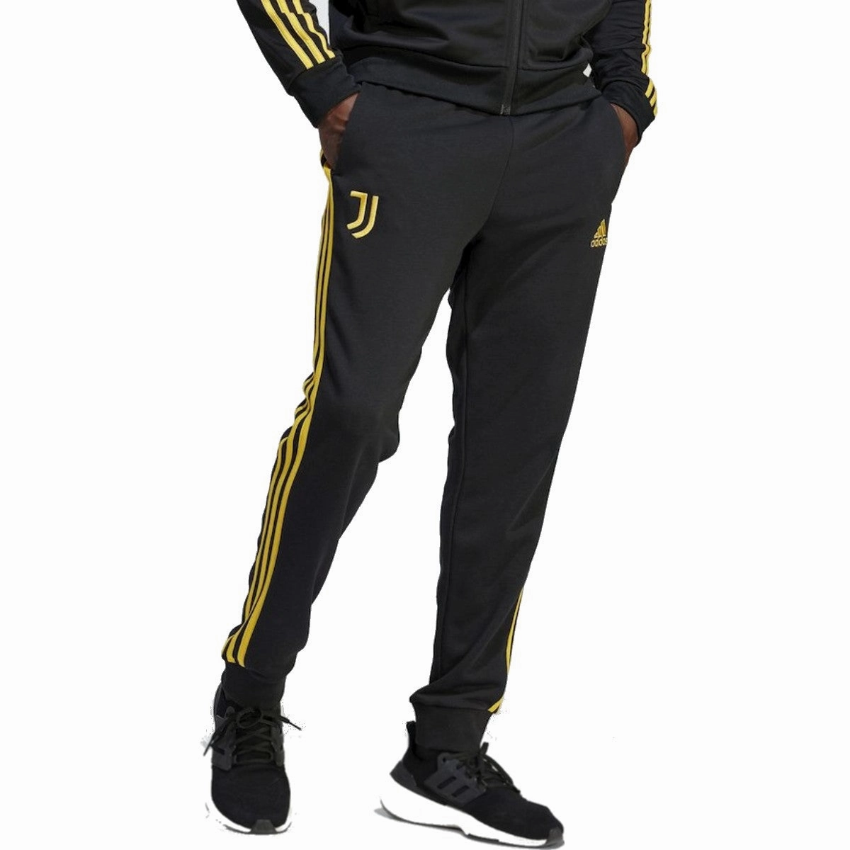Heritage organic materials Juventus Casual 3S hooded soccer tracksuit 2023/24 black - Adidas