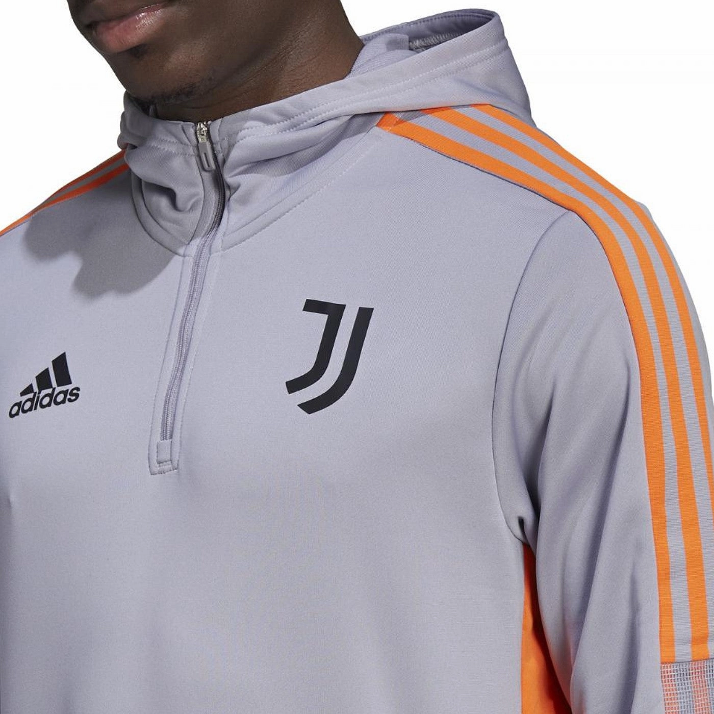 Juventus FC hooded training technical tracksuit 2022 - Adidas Rubberized Cuffs runway venue