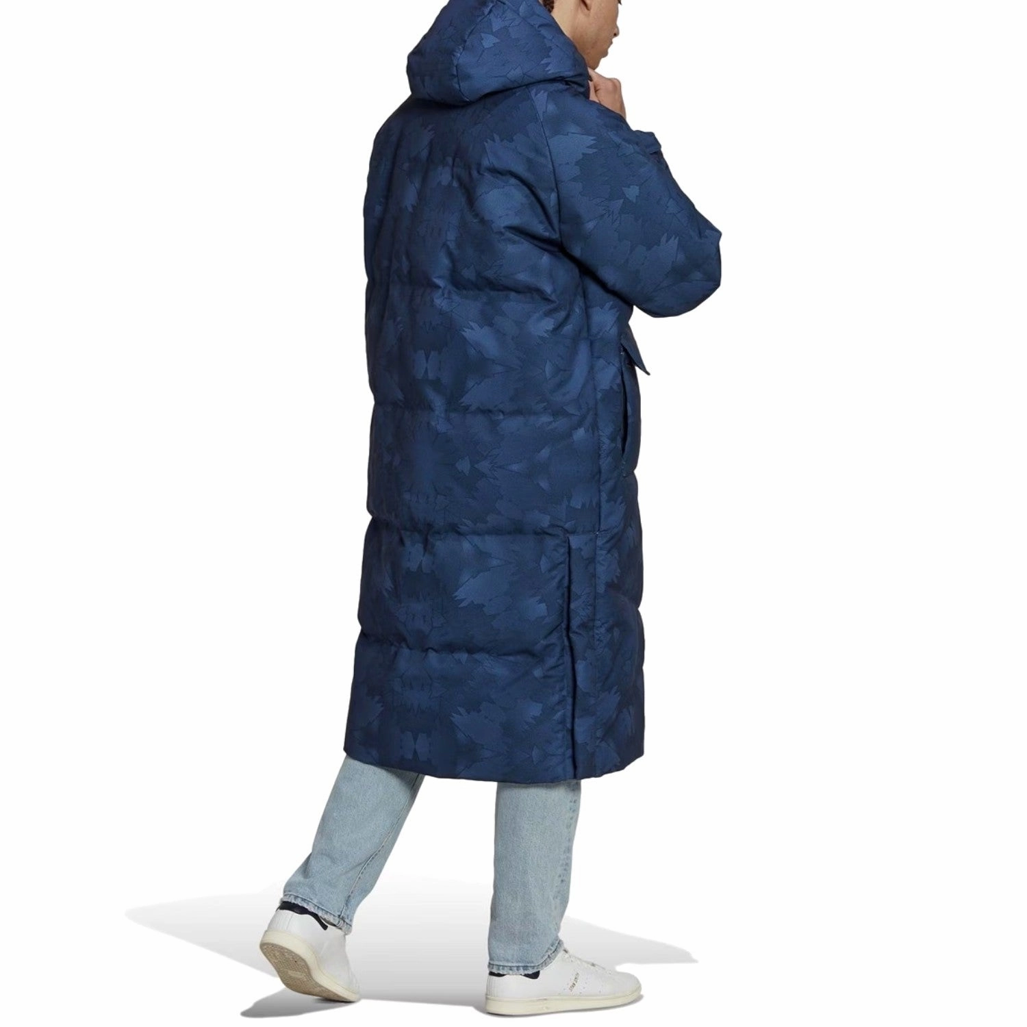 Juventus FC padded down long jacket 2023 - Adidas Geometric Shapes Smooth silhouette