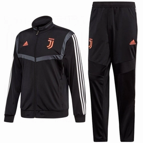 LowFriction Zipper Guards Outdoor Use Juventus soccer black bench training tracksuit 2019/20 - Adidas