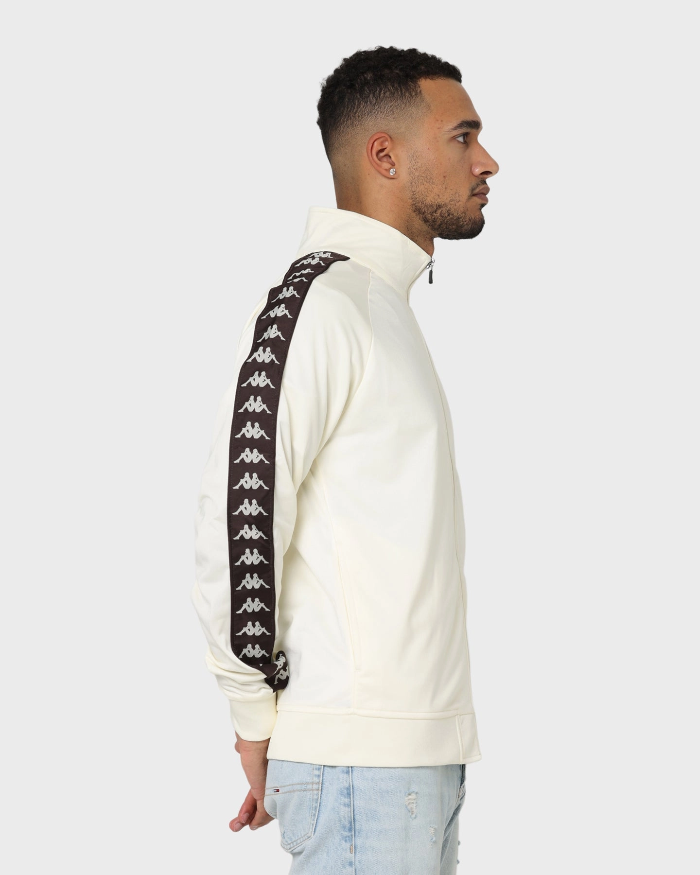 Kappa 222 Banda Anniston Slim Jacket White Cream/Brown Warm Insulation Indication