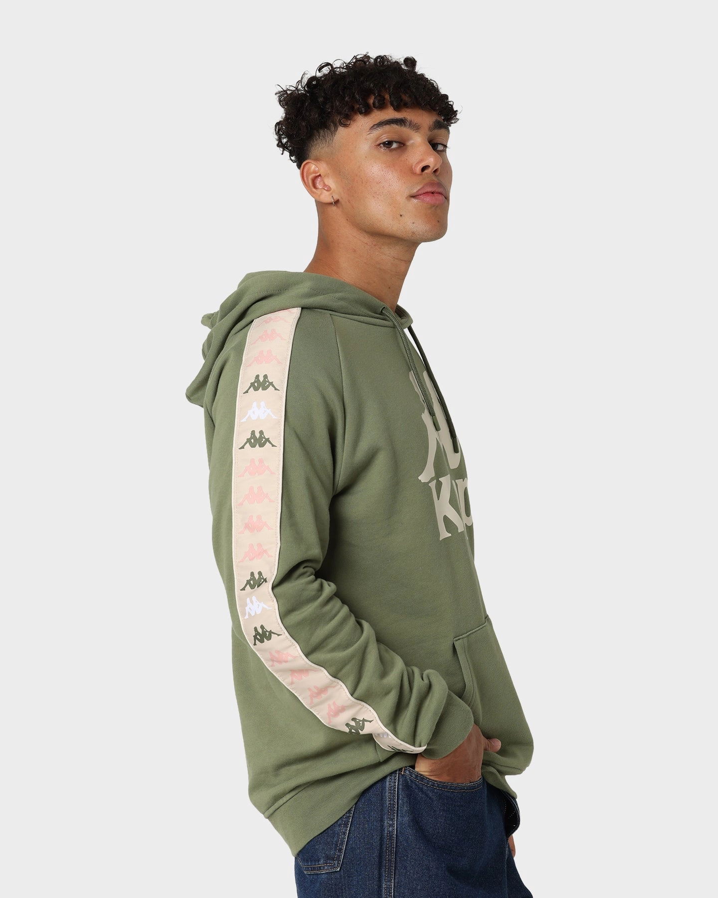 musicians Hooded Kappa 222 Banda Hurtado 4 Hoodie Green Loden/Beige
