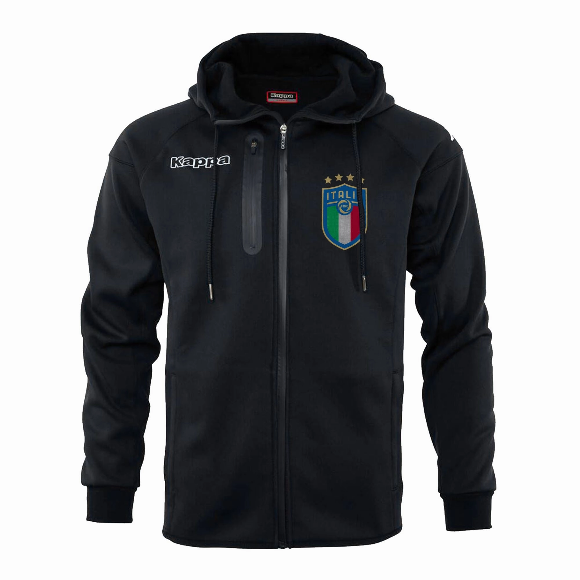 Kappa Italia FIGC Soft Shell Hooded Jacket Black Designer