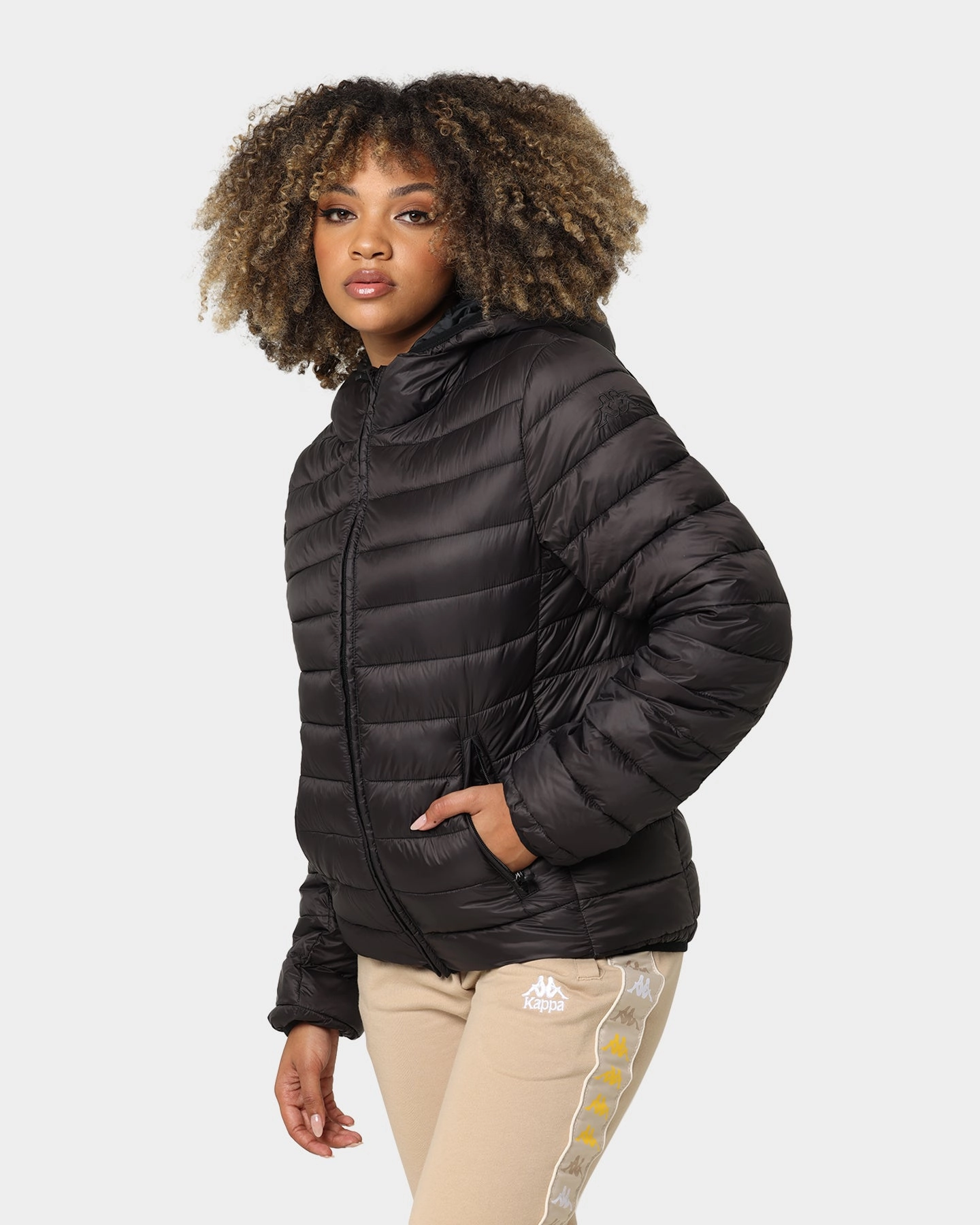 Kappa Logo Astro Puffer Jacket Black Outdoor Layer