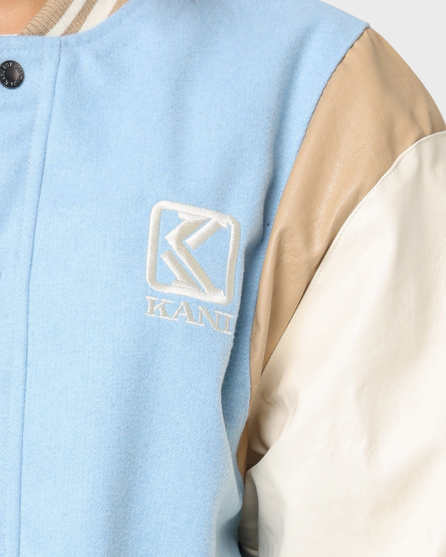 Karl Kani OG Colour Block College Jacket Light Blue Booking