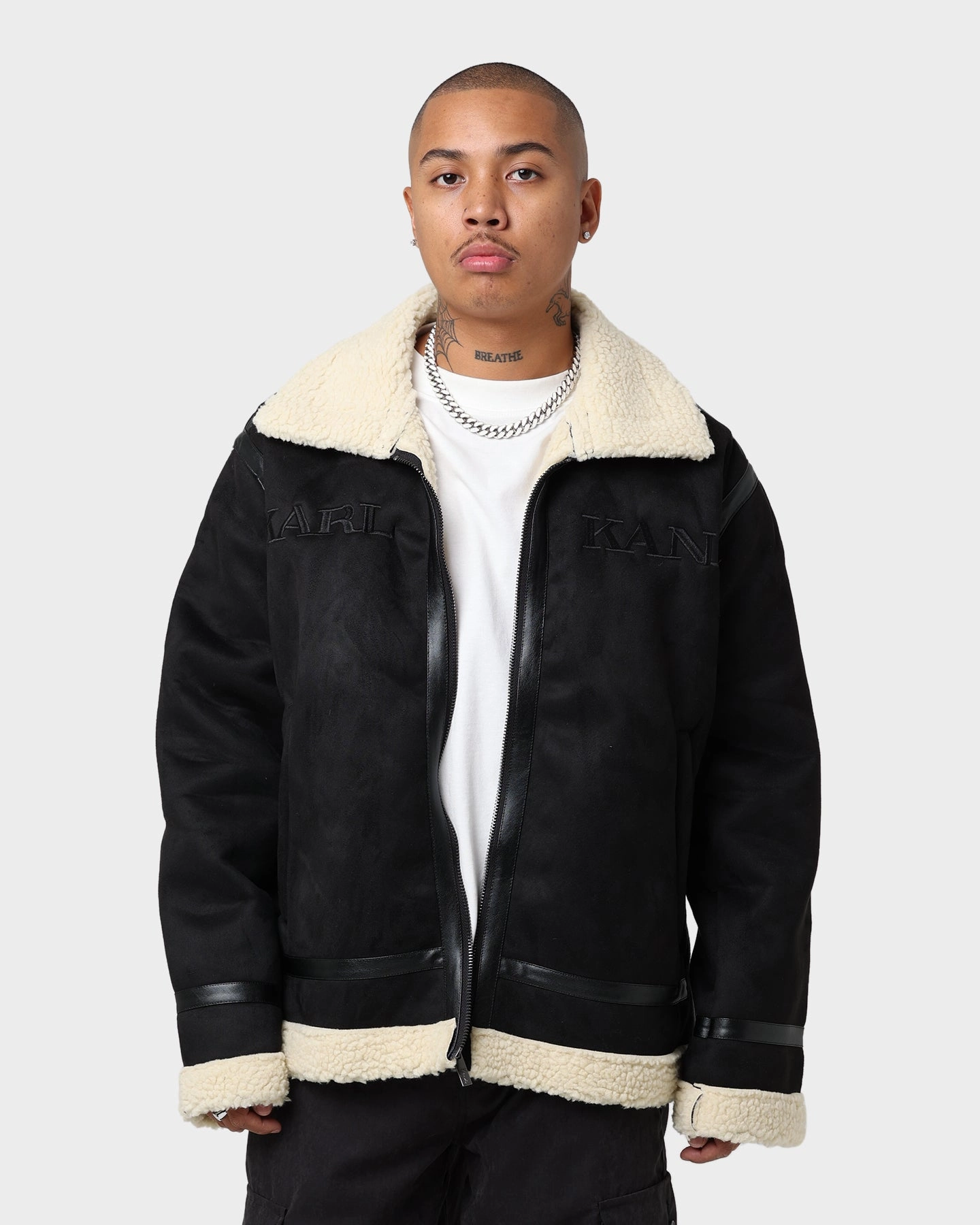 Display coordinating piece Karl Kani Retro Faux Shearling Jacket Black