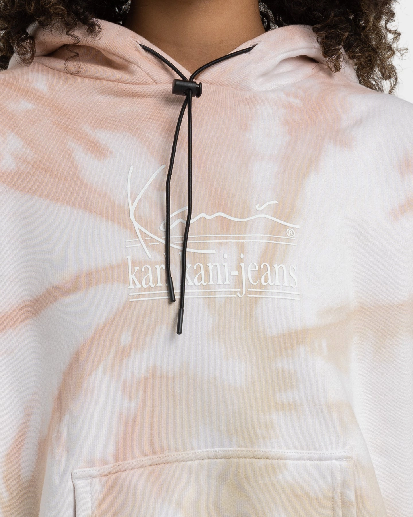 Eco-Friendly Fabric Flexible Fit Karl Kani Signature KKJ Tie Dye Oversized Hoodie Light Sand