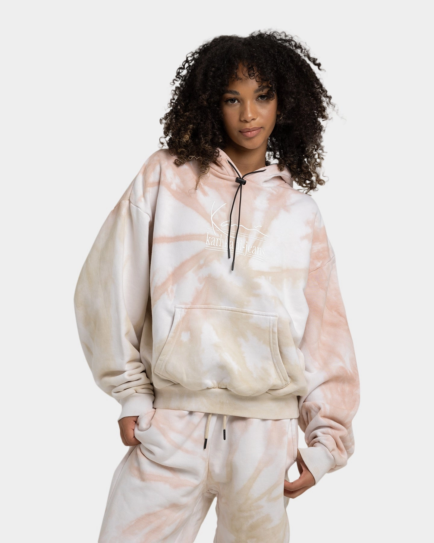 Karl Kani Signature KKJ Tie Dye Oversized Hoodie Light Sand Goods