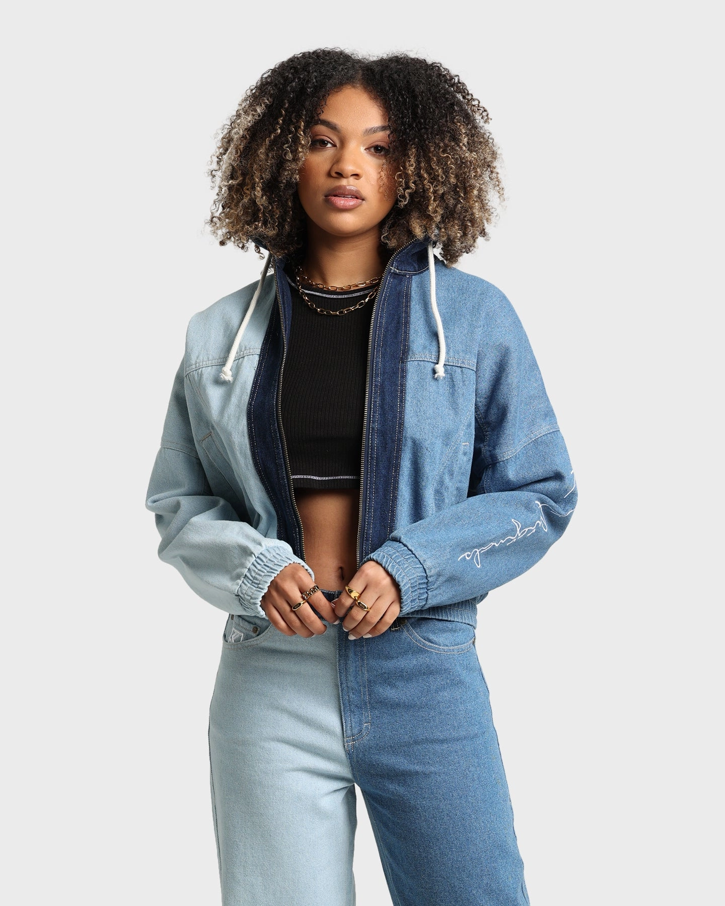 campers Karl Kani Women's Originals Block Denim Jacket Blue