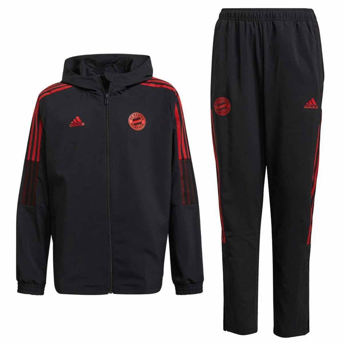 Kids - Bayern Munich black presentation tracksuit 2021/22 - Adidas Safe LowFriction