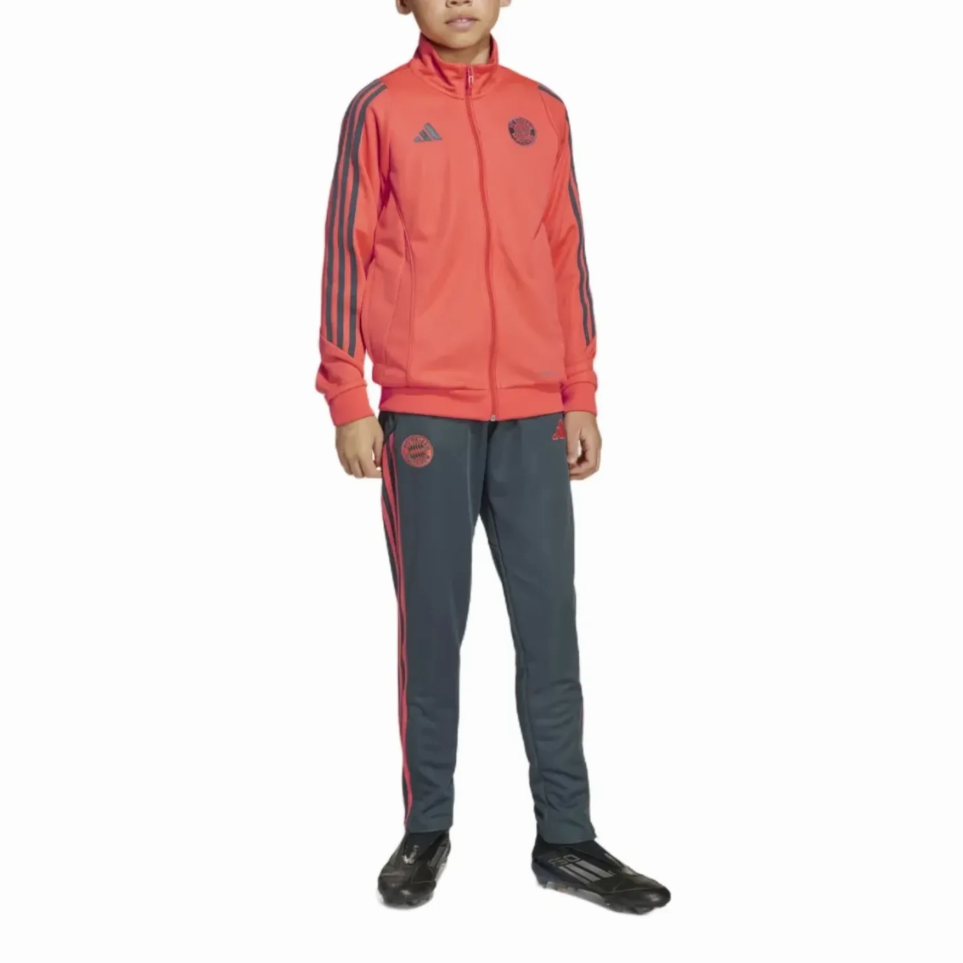 Kids - Bayern Munich Training Presentation Bench Tracksuit 2025/26 - Adidas Color Retention Striped designs