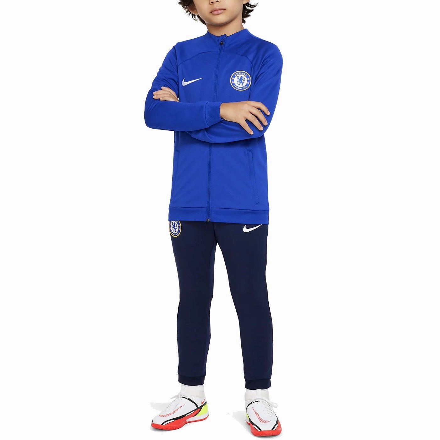 Flexible Contoured Panels AthleticDurability Kids - Chelsea blue training presentation Soccer tracksuit 2023/24 - Nike
