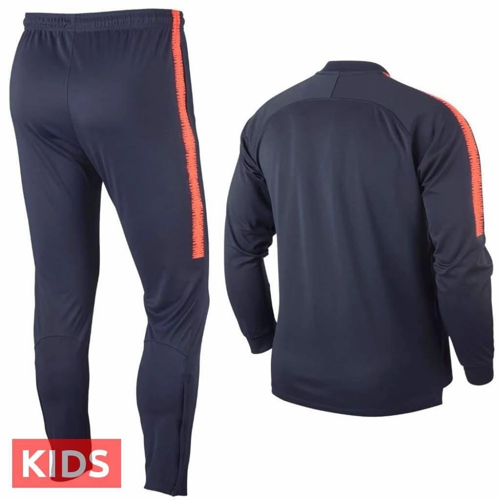 Kids - FC Barcelona Training Presentation Soccer Tracksuit 2018 - Nike roller skating Pre Shrunk Cotton Blend