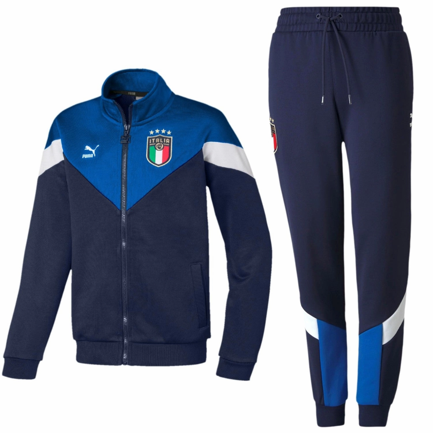 Kids - Italy navy Iconic Fans presentation Soccer tracksuit 2020 - Puma DoubleStitched Durability