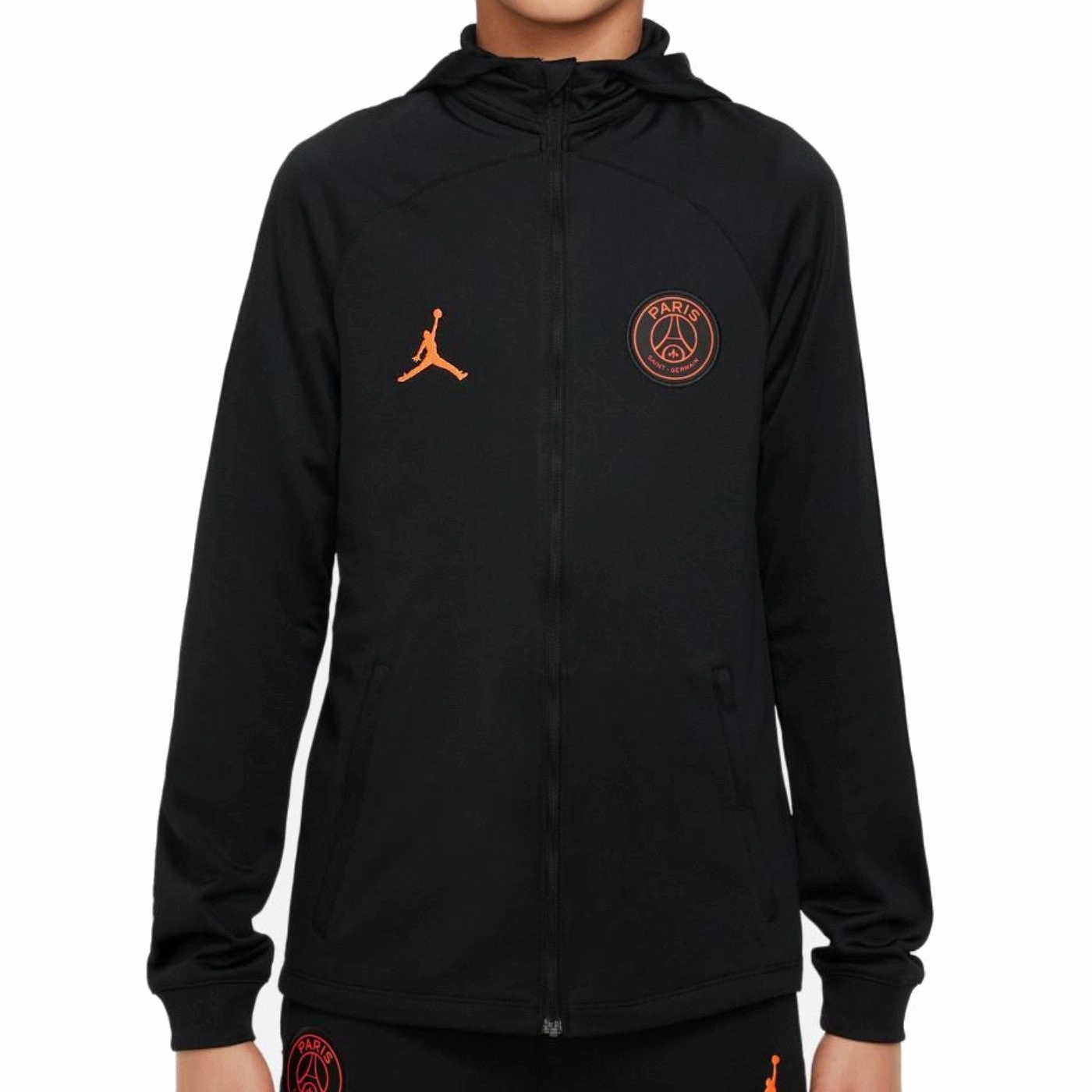Kids - Jordan x PSG Soccer black training presentation tracksuit 2022/23 - Jordan Friction Reduction Lining AllDay Compression