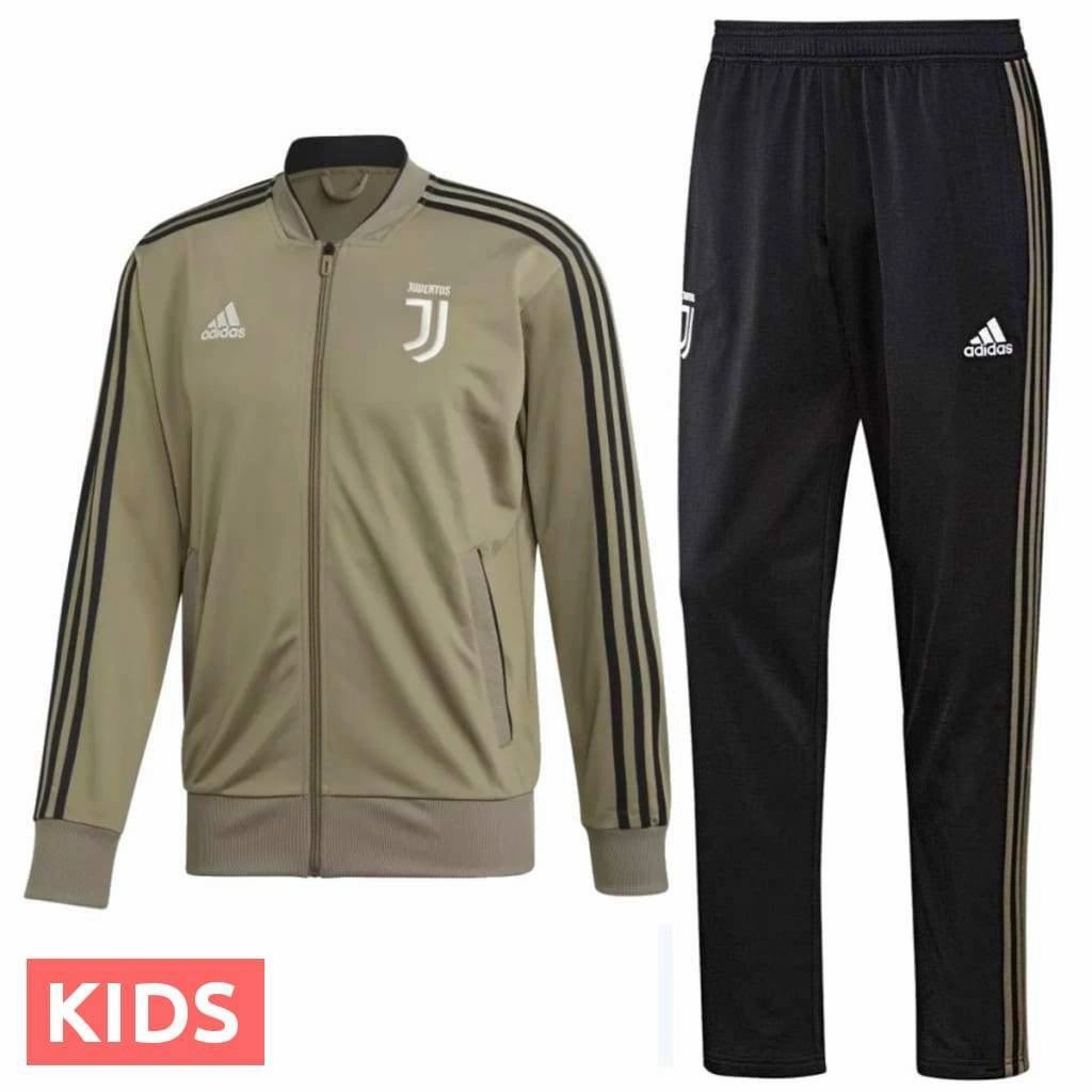 Kids - Juventus Bench Training Soccer Tracksuit 2018/19 - Adidas ChafeResistant Flat Seams UVProtective Fabric