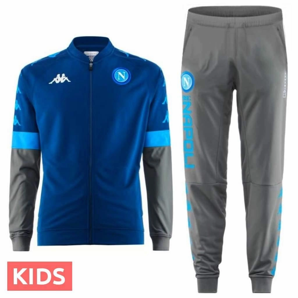 pattern venue attitude venue Kids - SSC Napoli UCL presentation soccer tracksuit 2019/20 - Kappa