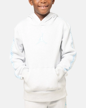 Regular Fit Jordan Kids' Flight MVP Fleece Pullover Hoodie Pure Platinum