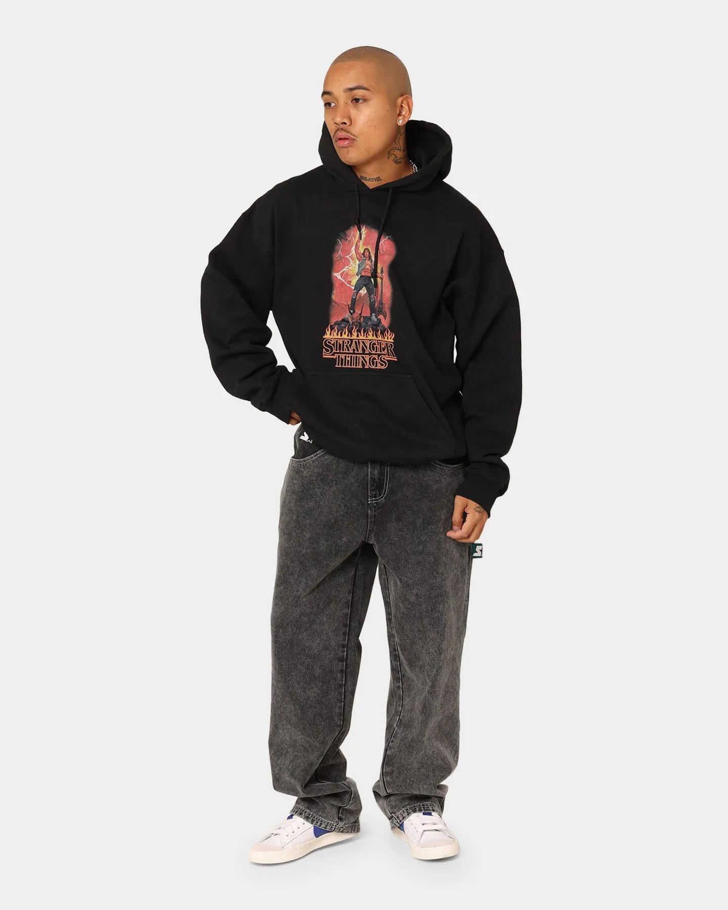 Goat Crew X Stranger Things Metal Hoodie Black middle aged people Short-sleeved