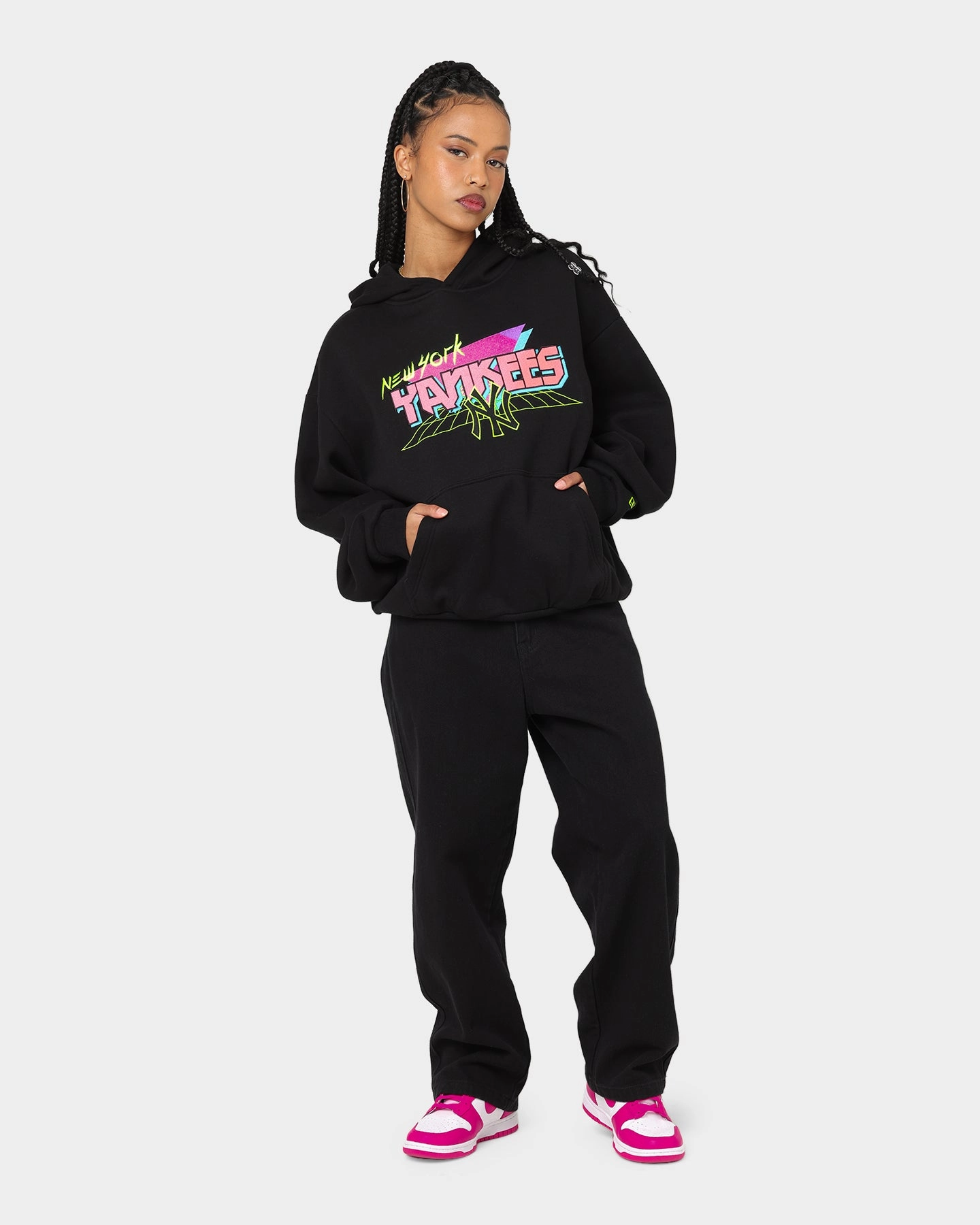 Labor Windproof Wear New Era New York Yankees Retro Arcade Hoodie Black