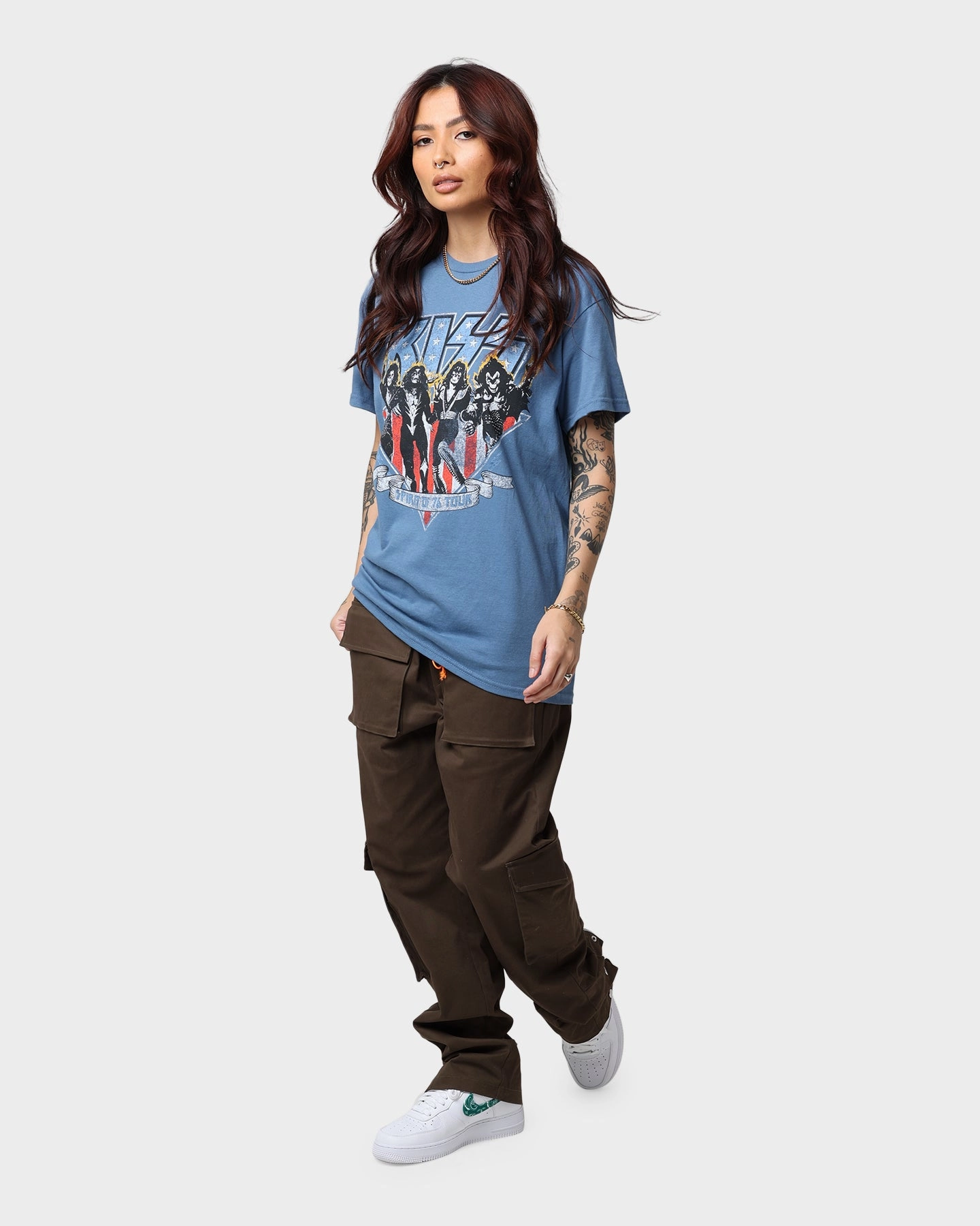 KISS Spirit Of '76 Tour T-Shirt Indigo Blue Drip Dry Fabric