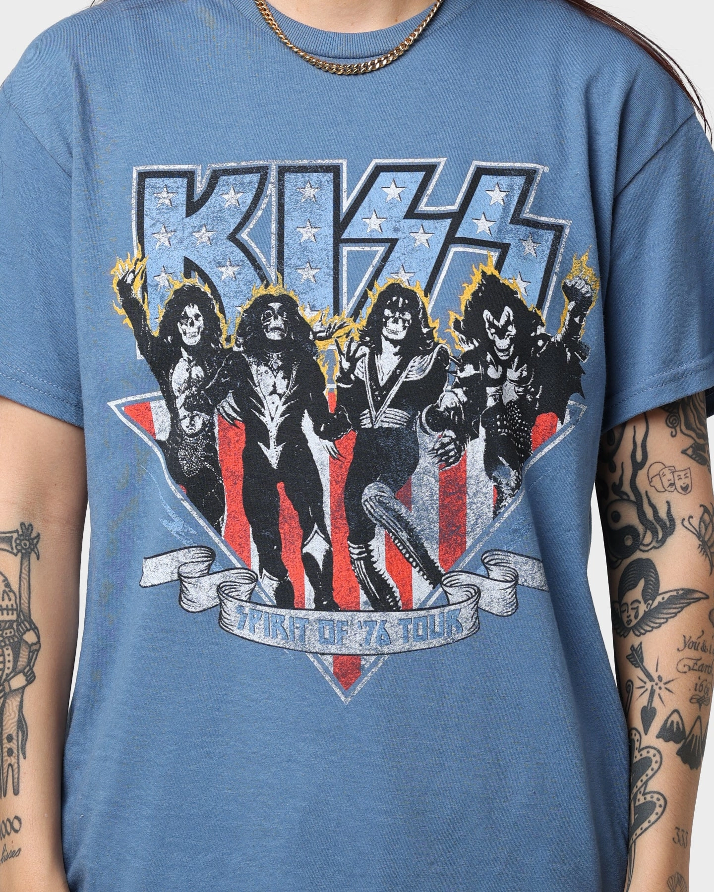 Seasonal Staple Smart Comfort KISS Spirit Of '76 Tour T-Shirt Indigo Blue