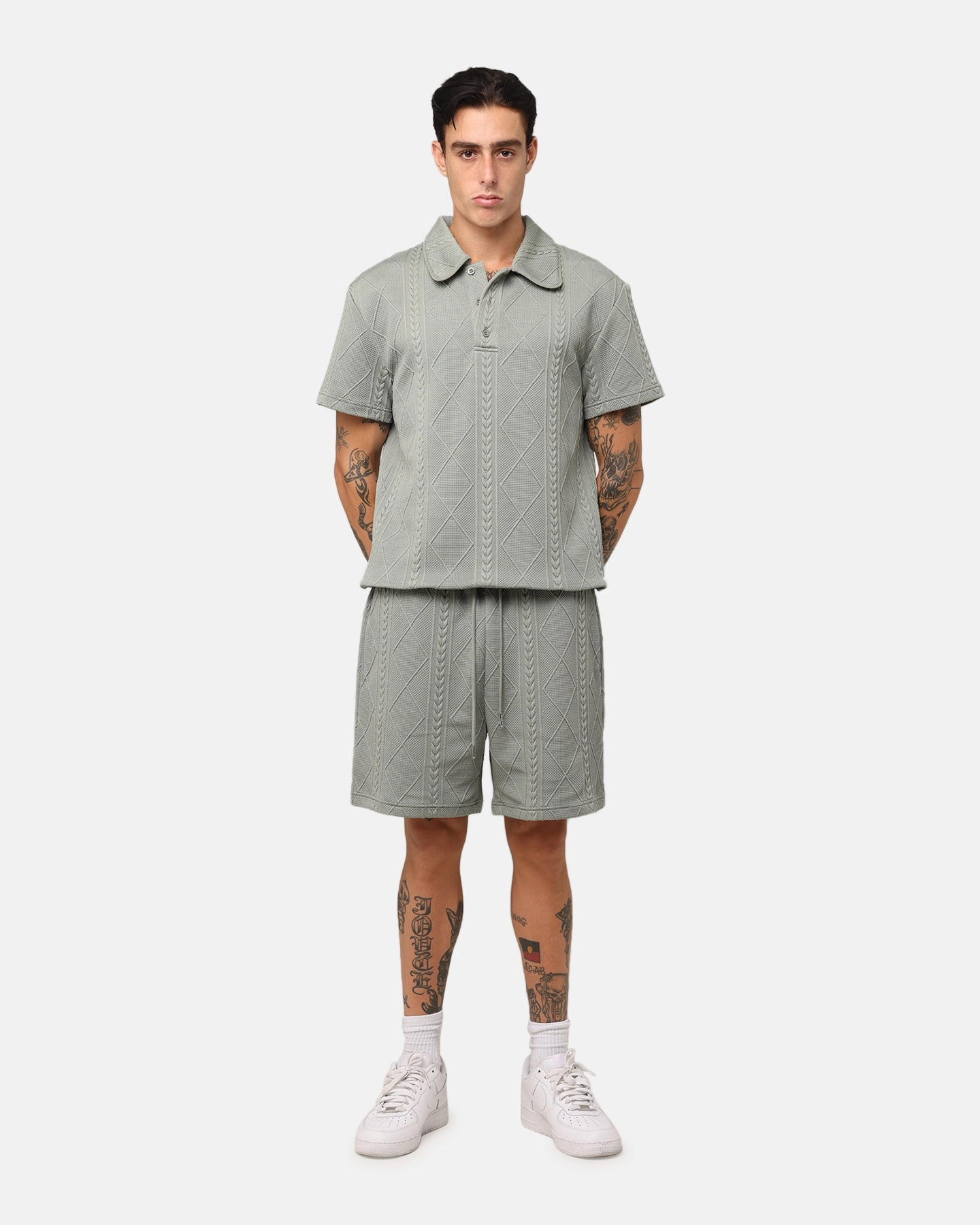 Flexible Collar Band Reinforced Shoulders XXIII Danny Knit Polo Shirt Olive