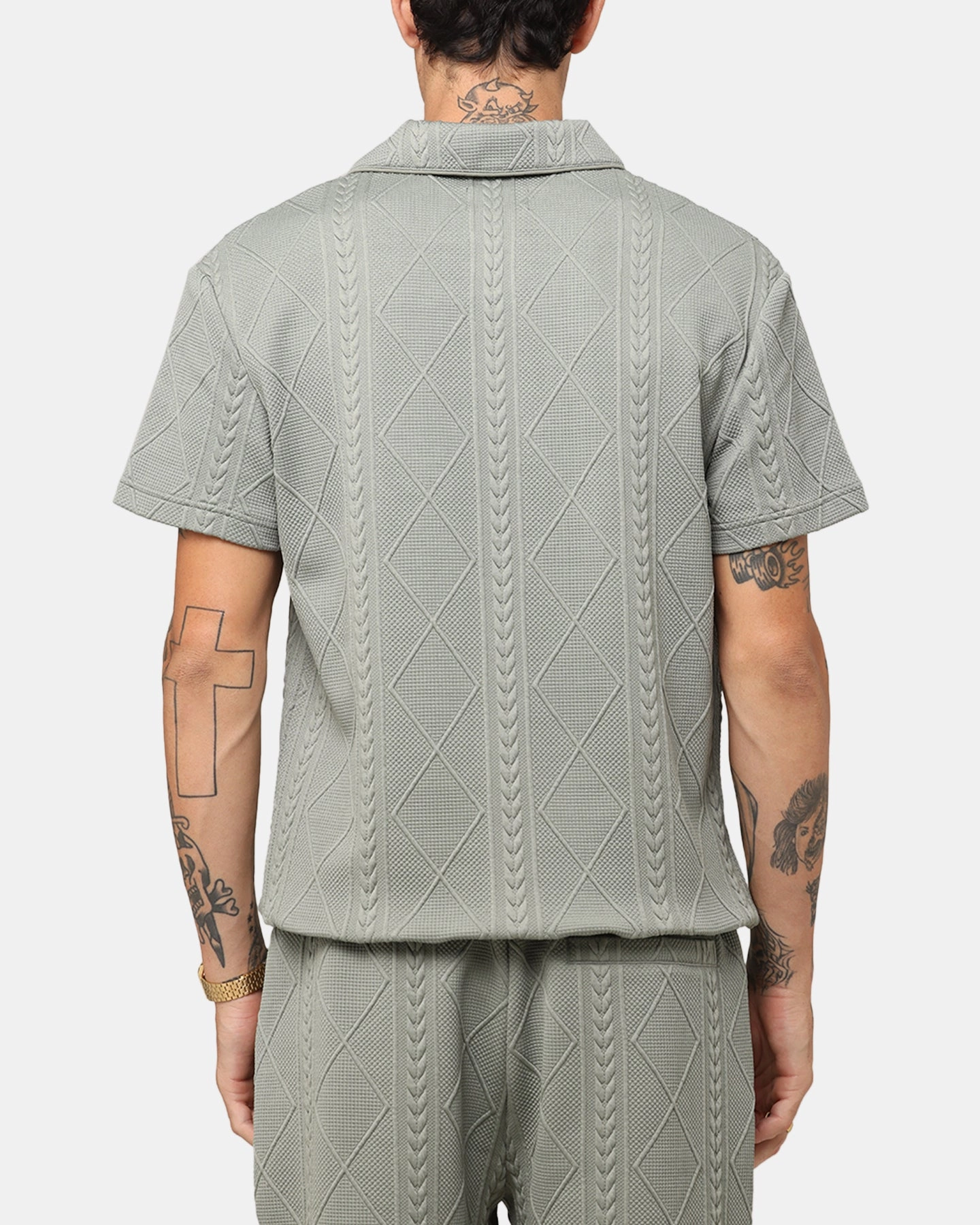 Multipanel Construction XXIII Danny Knit Polo Shirt Olive