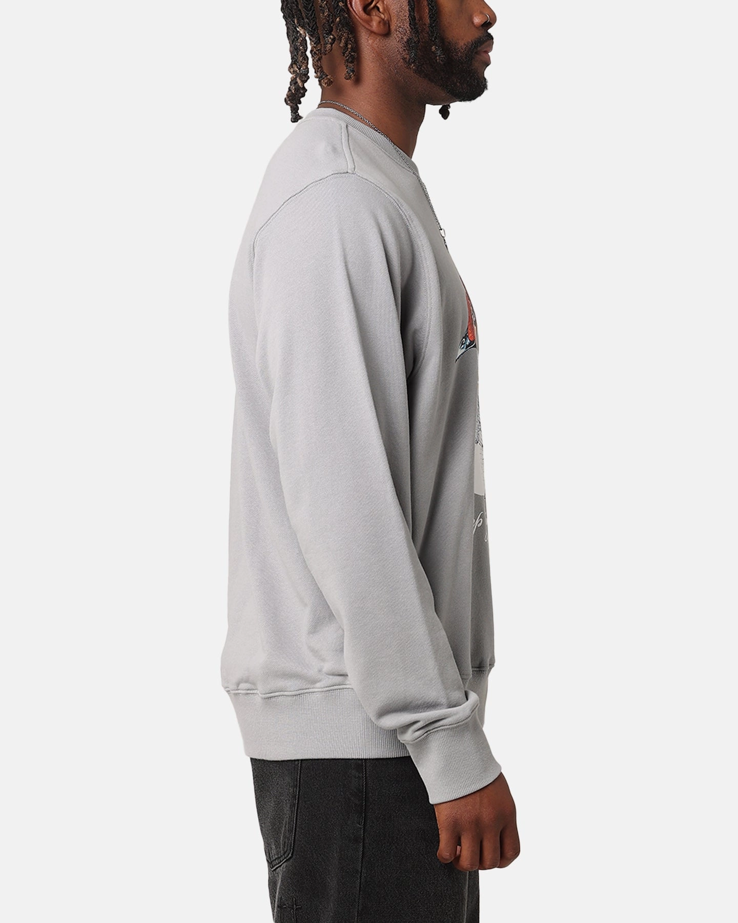 Effortless Fashion All Season Knit Felt Duck Love Crewneck Sweater Grey