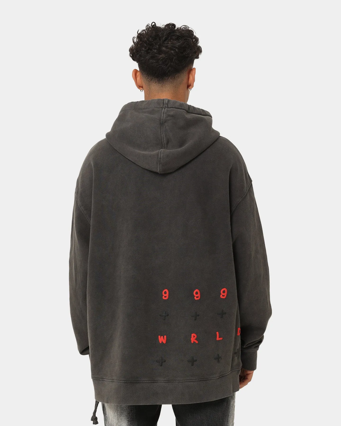 Ksubi X Juice Wrld 999 Wrld Biggie Hoodie Faded Black Disseminate Rugged Durability