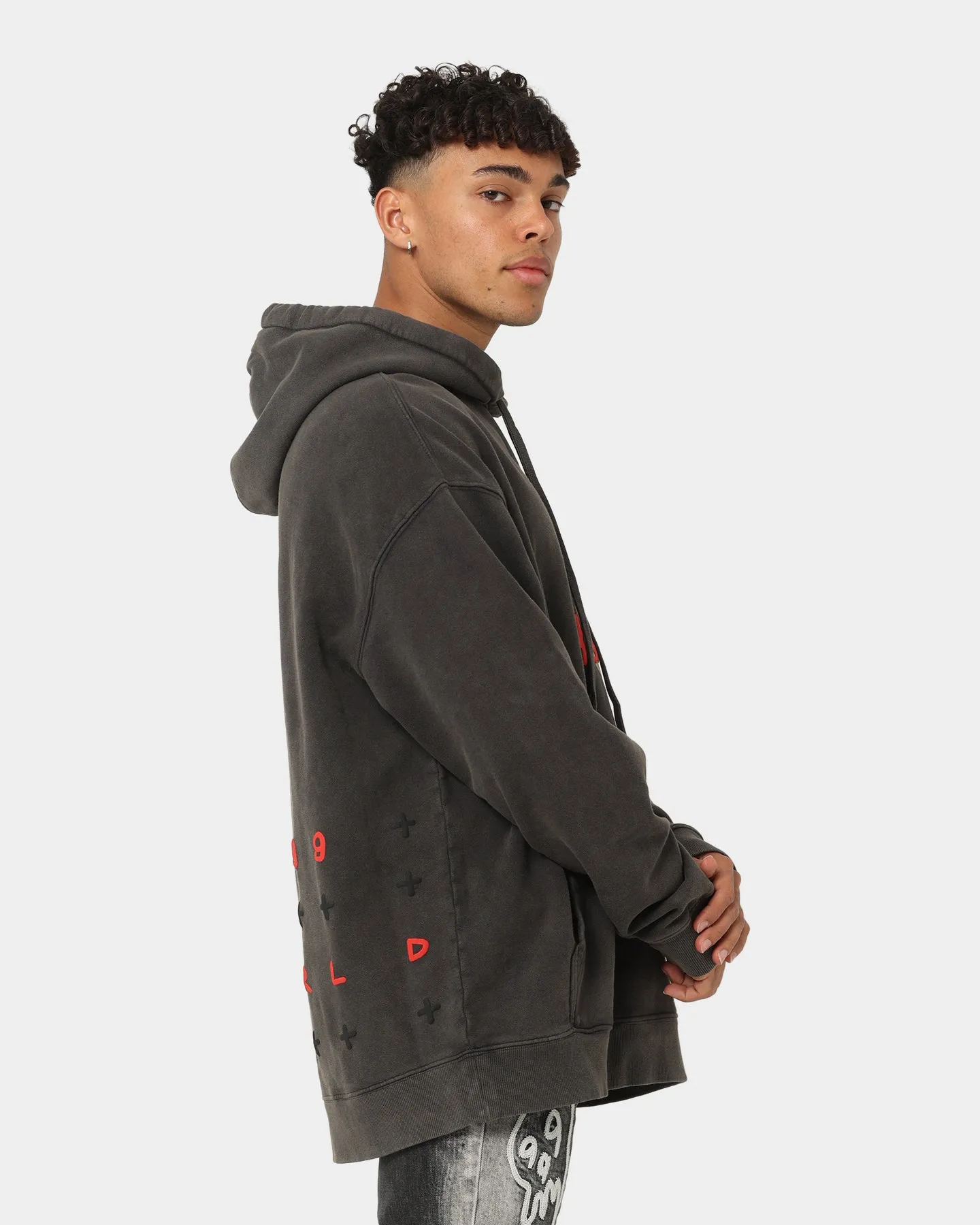 Ksubi X Juice Wrld 999 Wrld Biggie Hoodie Faded Black Elastic Contemporary Fit