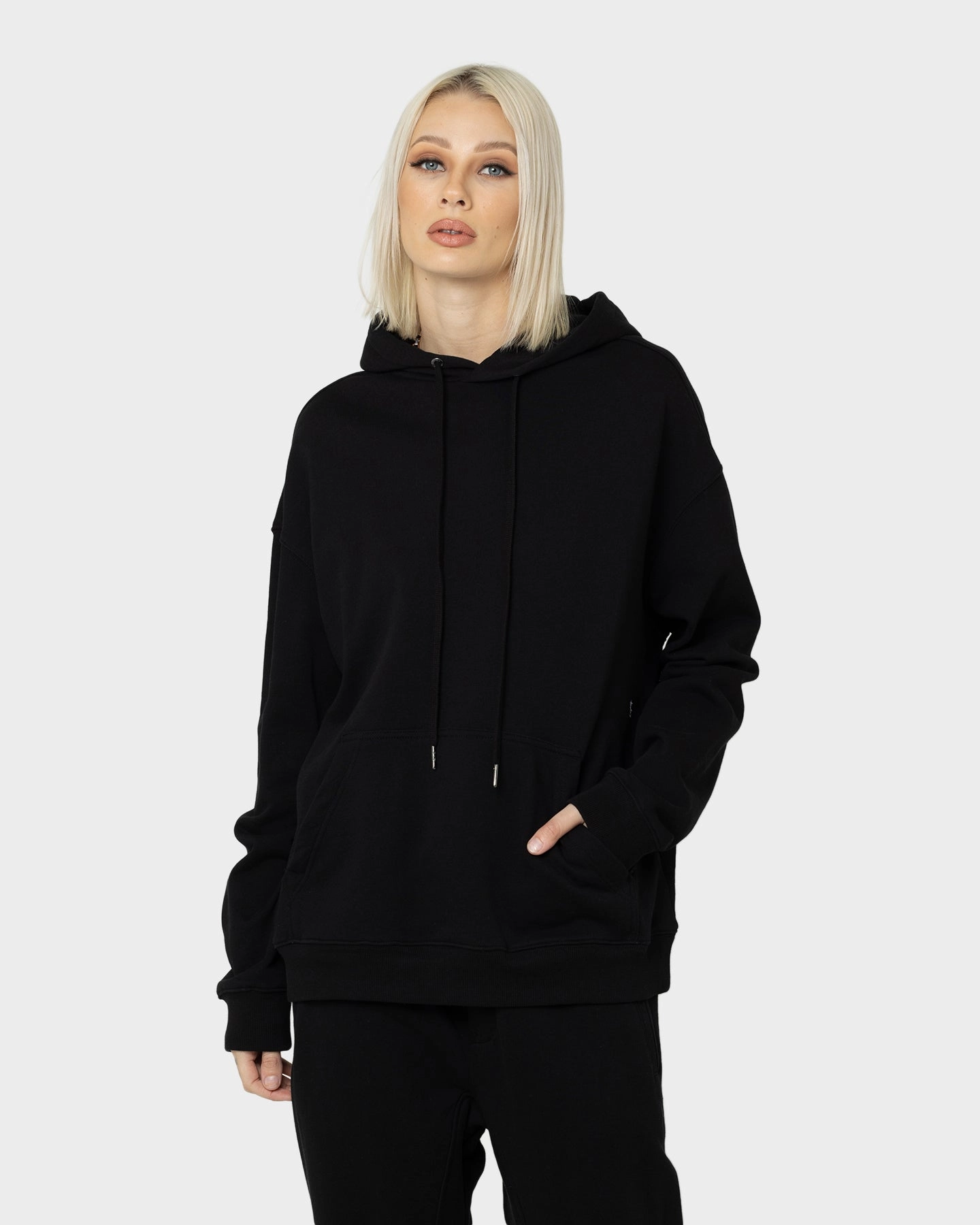 KSUBI 4X4 Biggie Hoodie Black Snag Free Surface Low Profile Fasteners