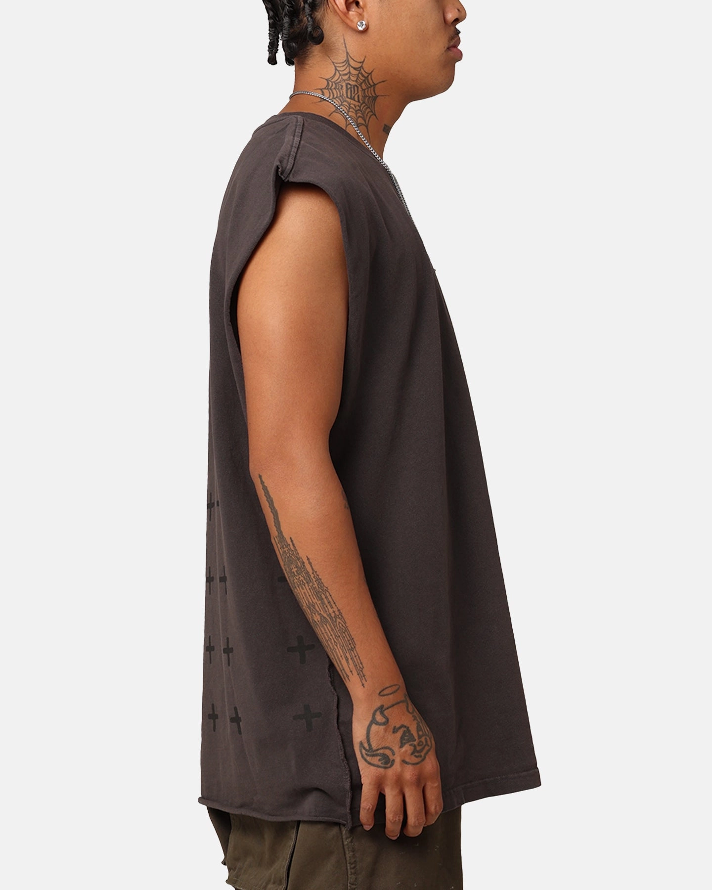 Versatile Layering Piece Ksubi Slash Biggie Muscle T-Shirt Faded Black
