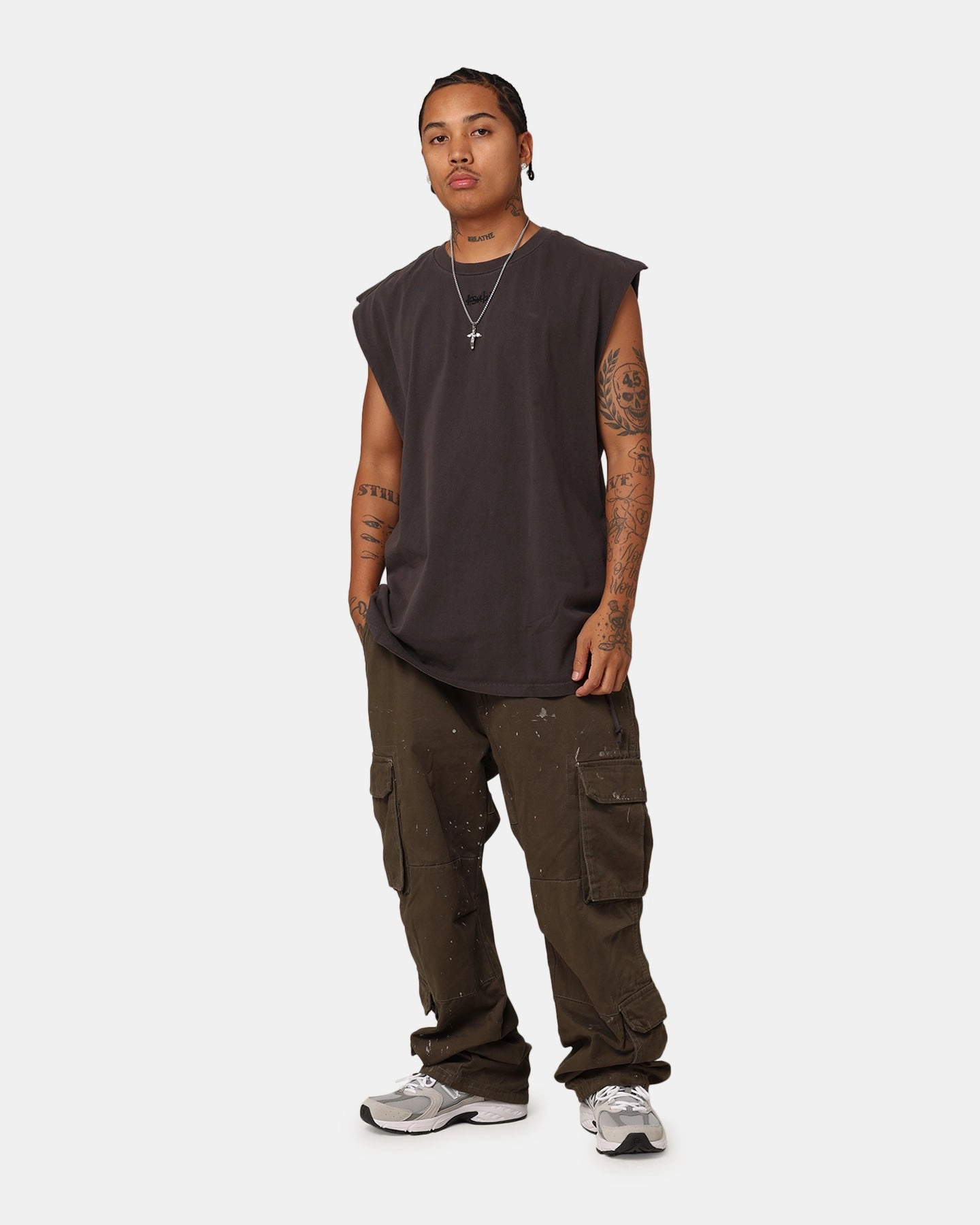 Ksubi Slash Biggie Muscle T-Shirt Faded Black AllWeatherComfort Chic Wear