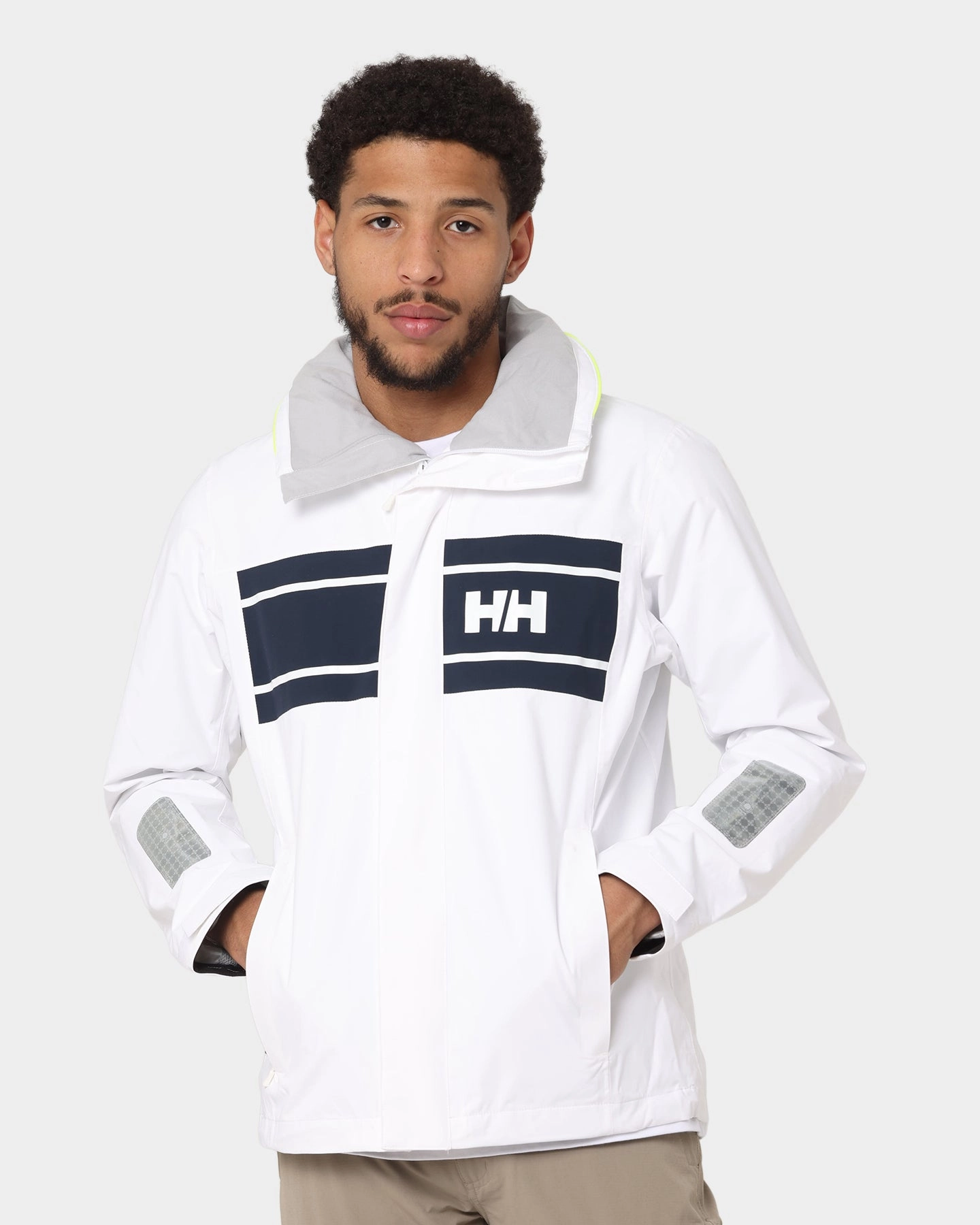 Helly Hansen Saltholm Jacket White Abrasion Resistant Material Trend